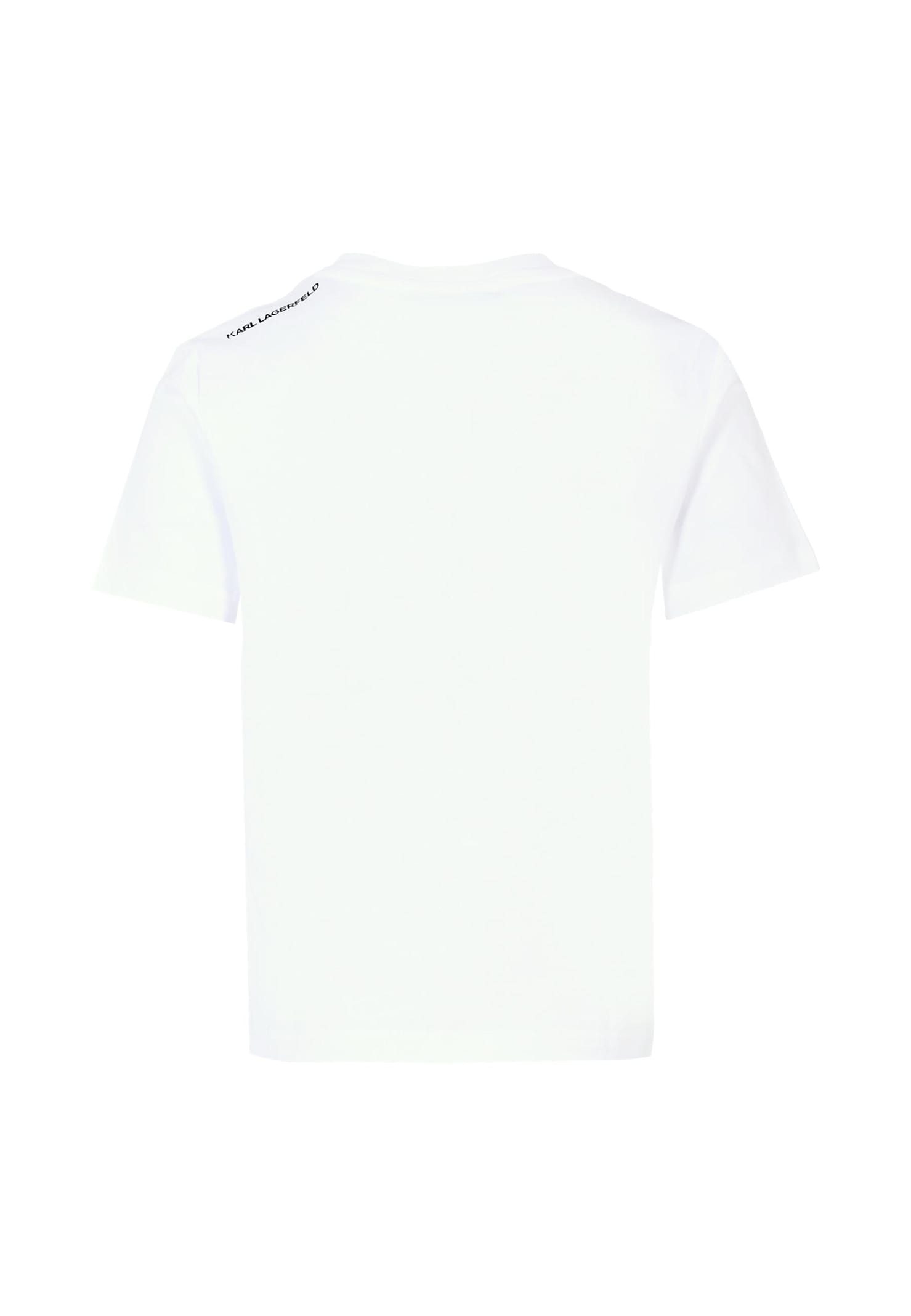 Karl Lagerfeld White T-shirt For Kids With Logo In White
