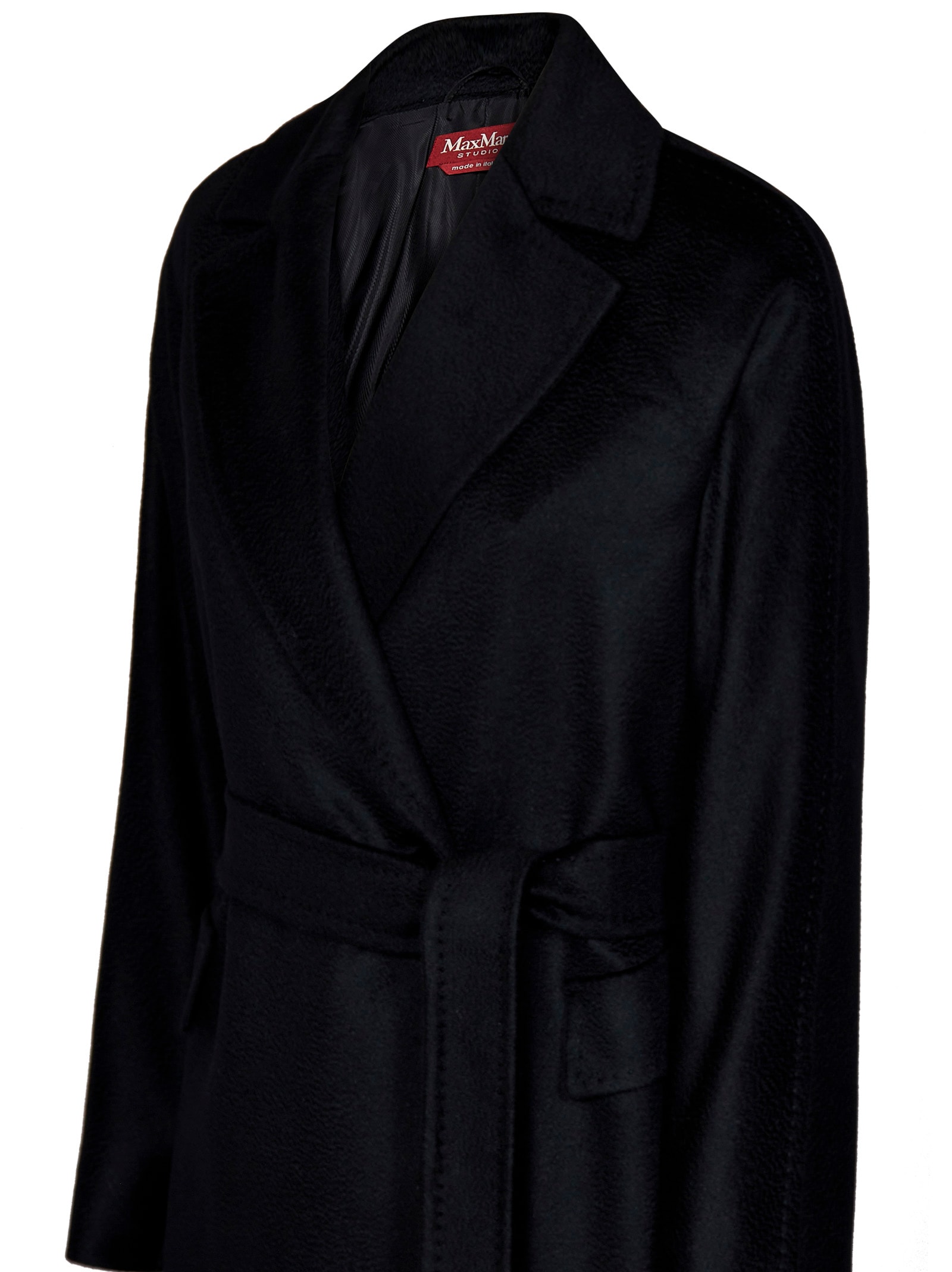 Shop Max Mara Maxmara Studio Brado Coat In Black