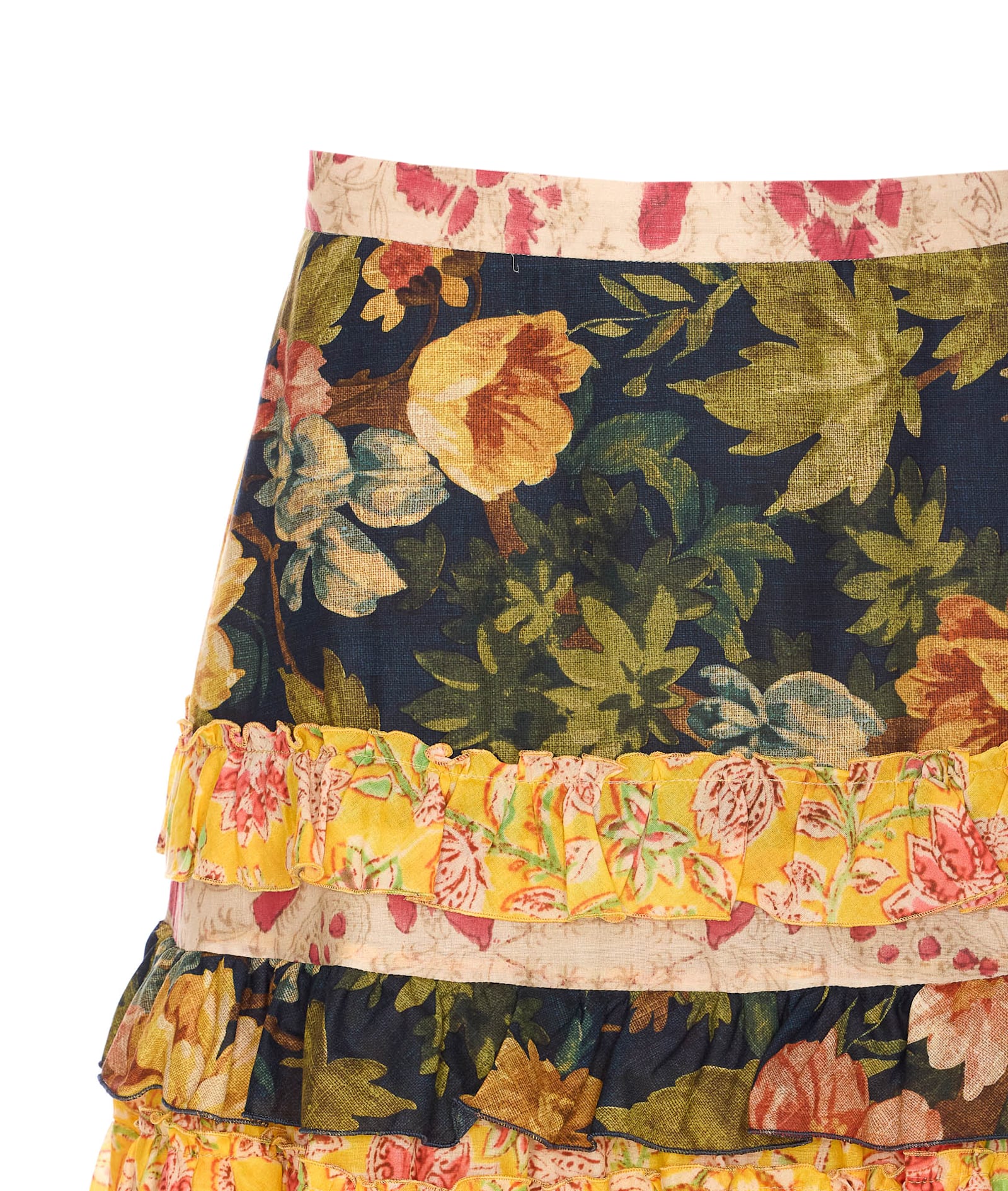 Valentino Multicolor Apres Lhiver Tiered Skirt In Multi