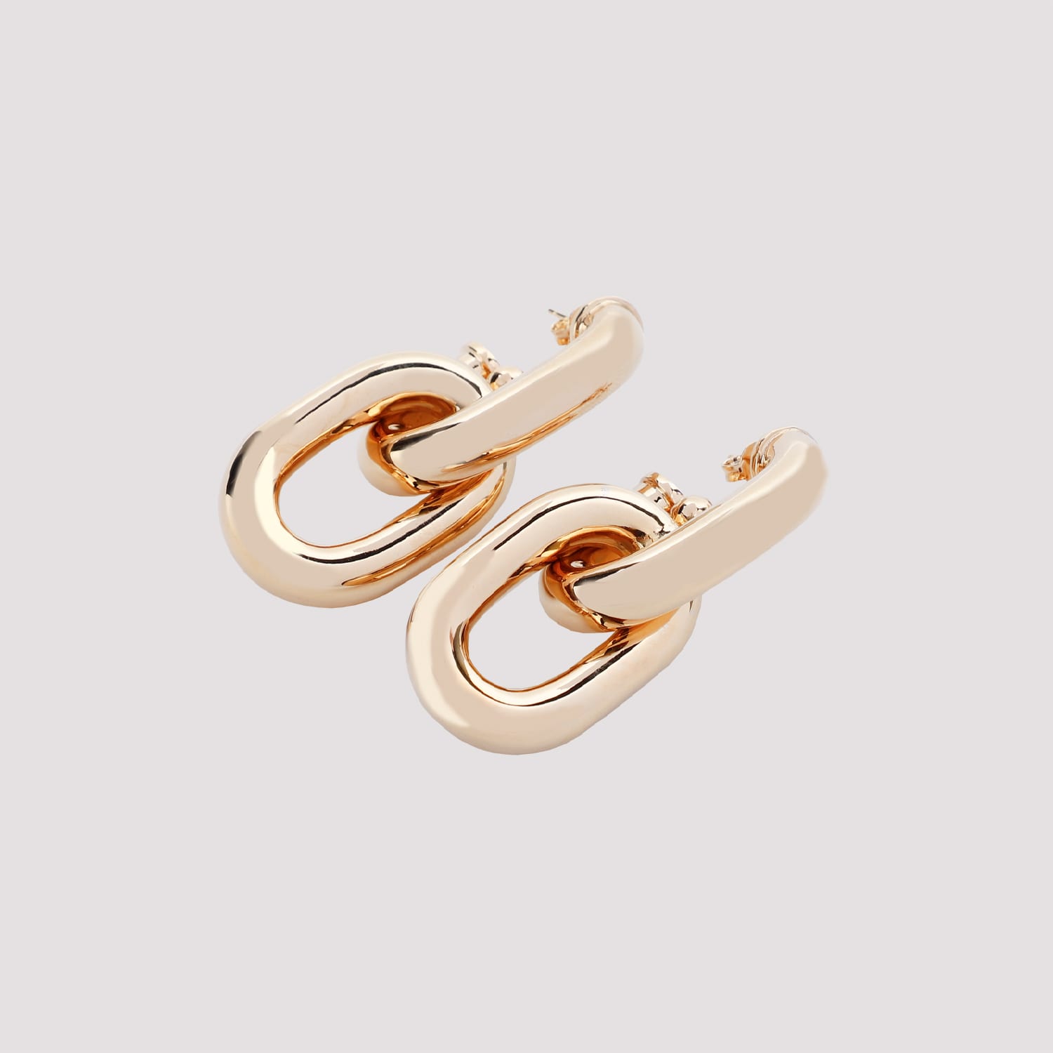 Shop Rabanne Xl Link Double Hoop Earring In Gold