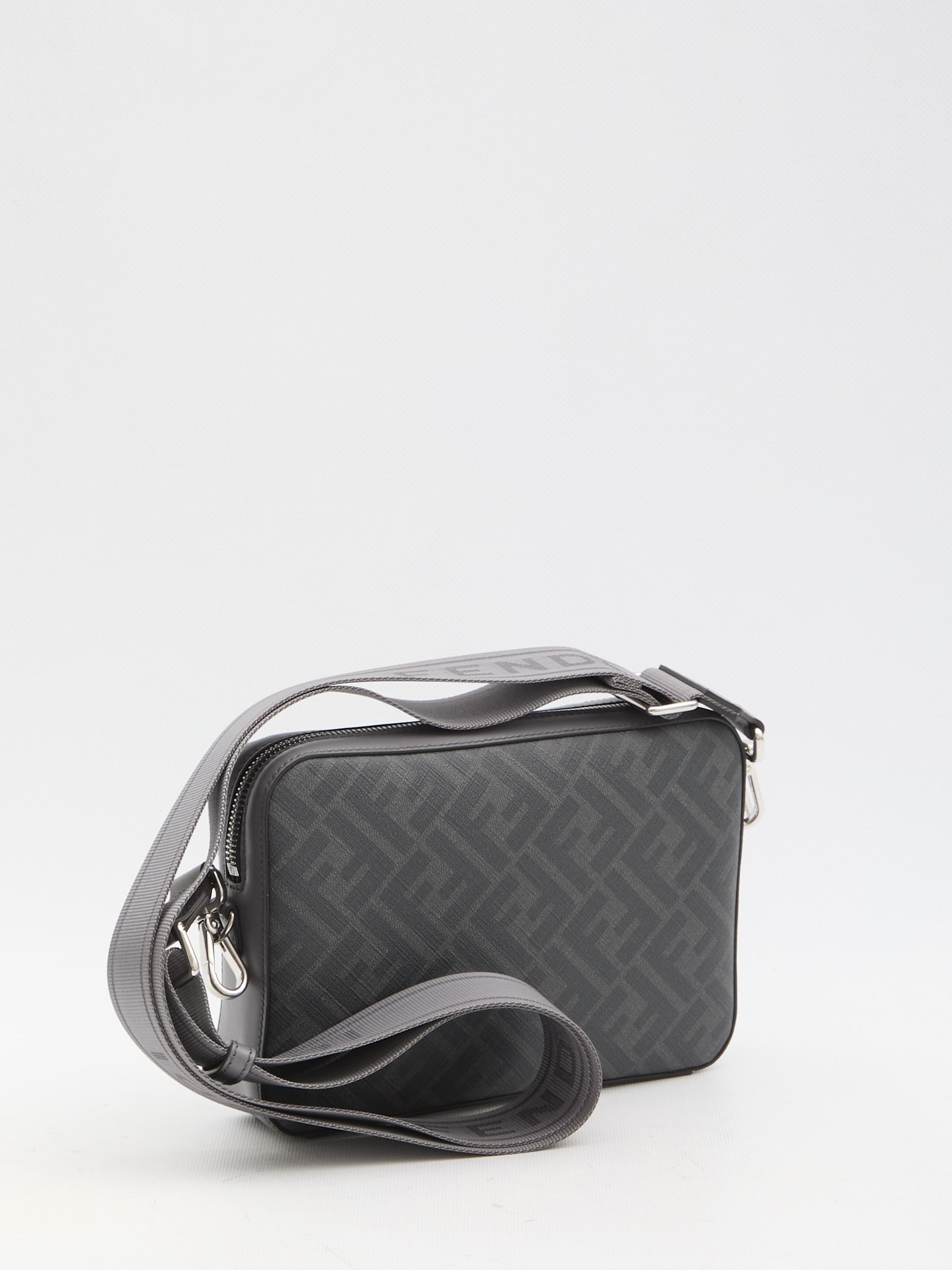 Shop Fendi Diagonal Camera Case Bag In Grey