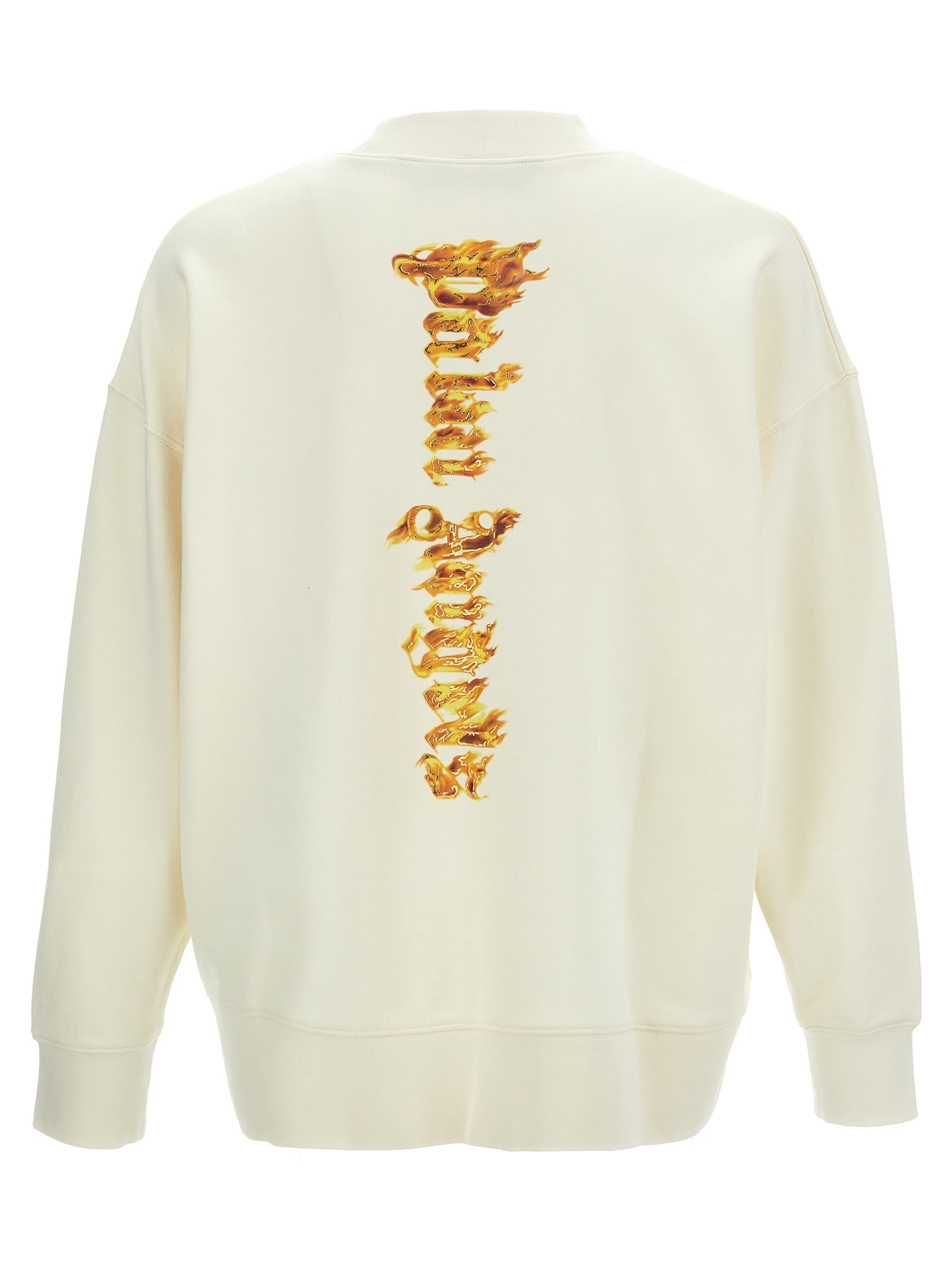 Shop Palm Angels Burning Palm Sweatshirt In White