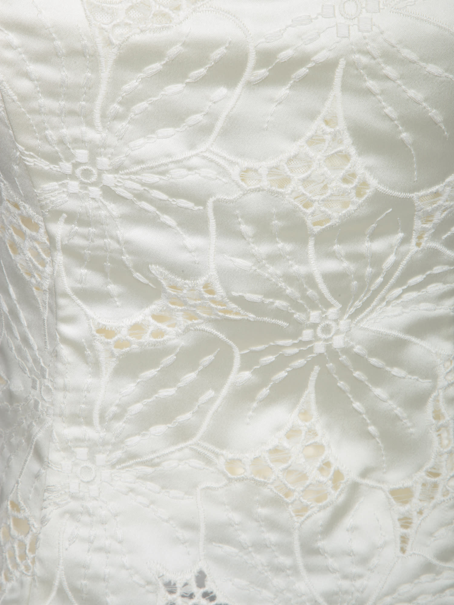 Shop Genny White Floral Stretch Satin Strap Top