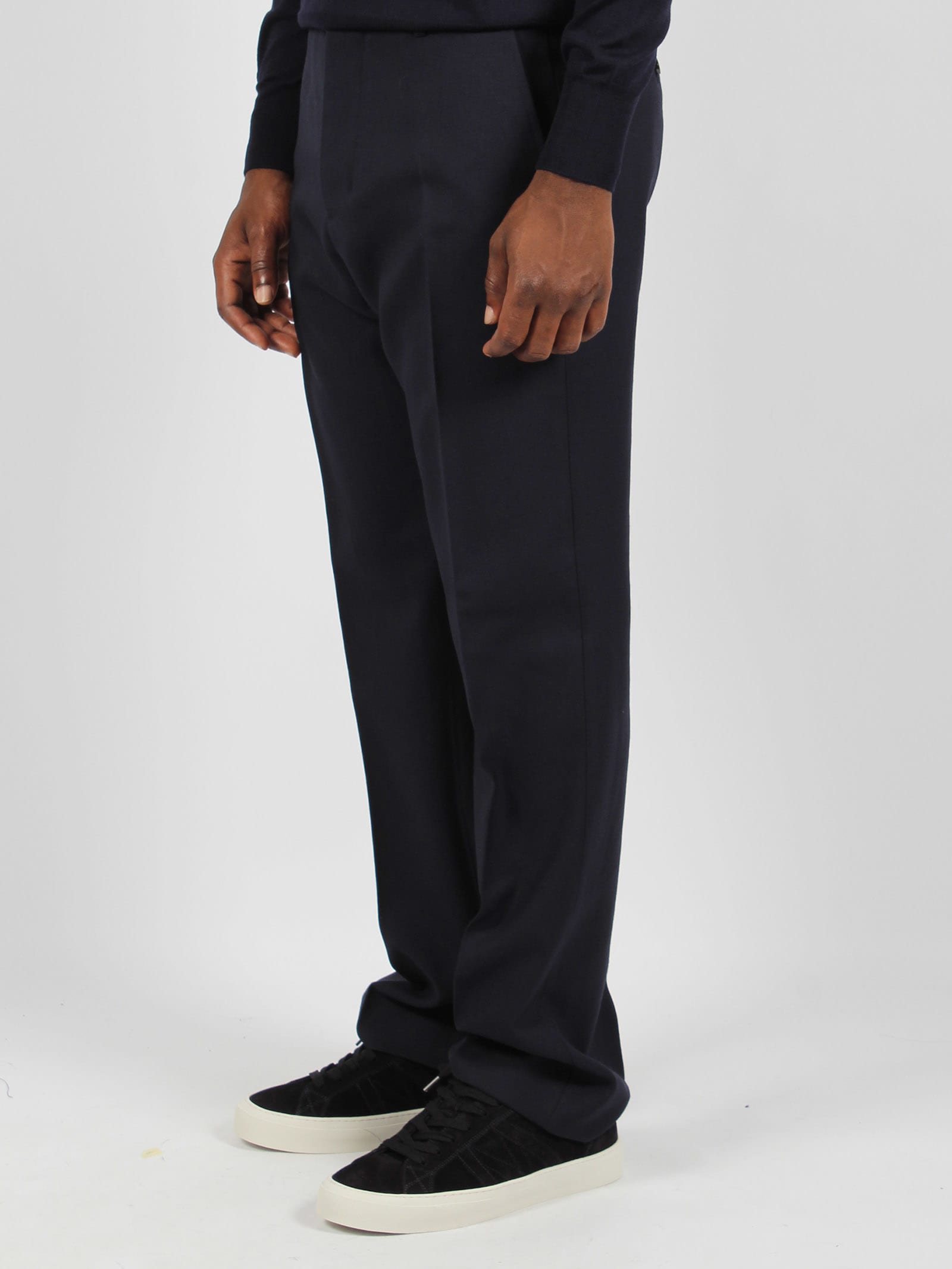 Shop Ami Alexandre Mattiussi Straight Fit Trousers In Blue