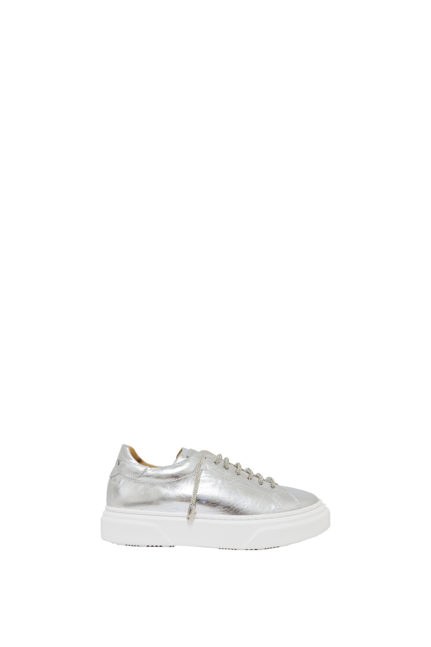 Shop Philipp Plein Leather Sneakers In Silver