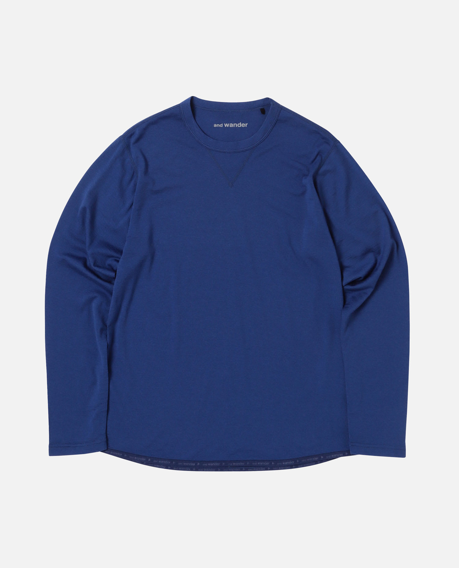 And Wander 28 Merino Base Ls T-shirt In Blue