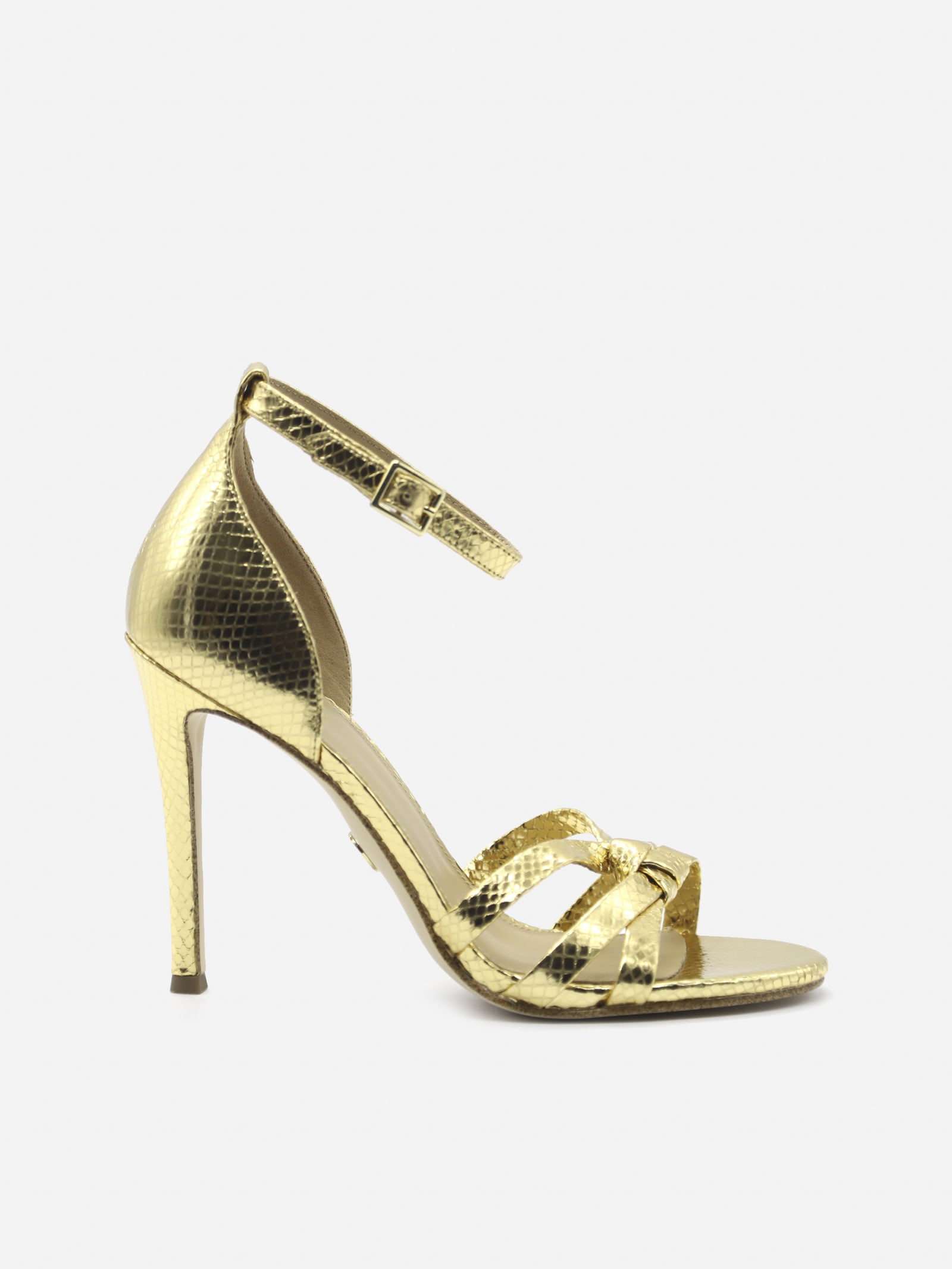 Buy MICHAEL Michael Kors Brinkley Sandals In Metallic Leather online, shop MICHAEL Michael Kors shoes with free shipping