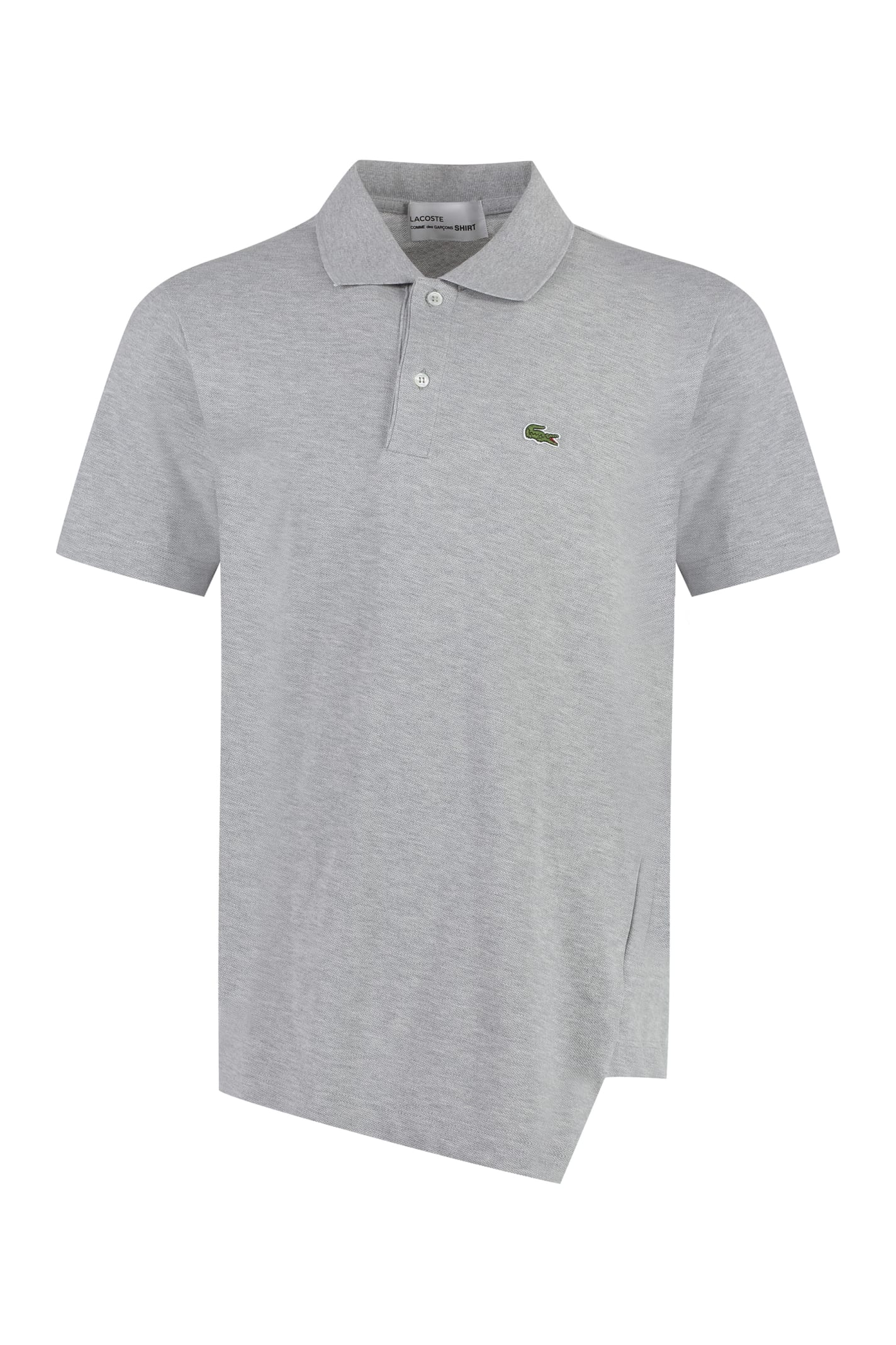 Shop Comme Des Garçons Shirt Lacoste X Comme Des Garçons - Cotton-piqué Polo Shirt In Grey