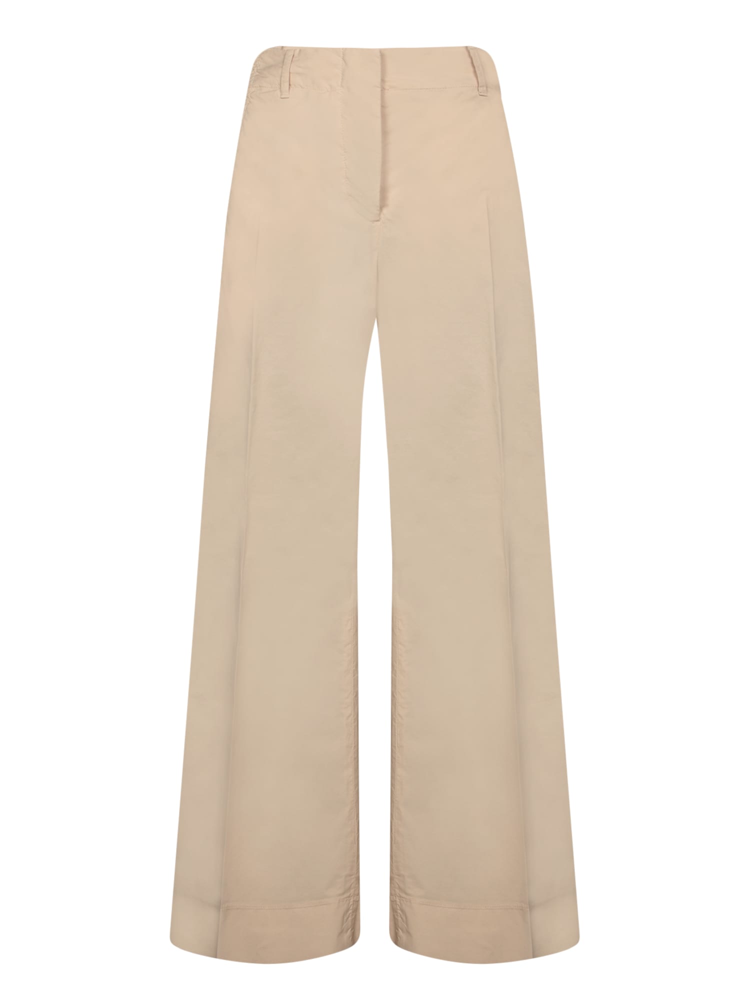 Incotex Wide-cut Beige Trousers With Zip In Beige