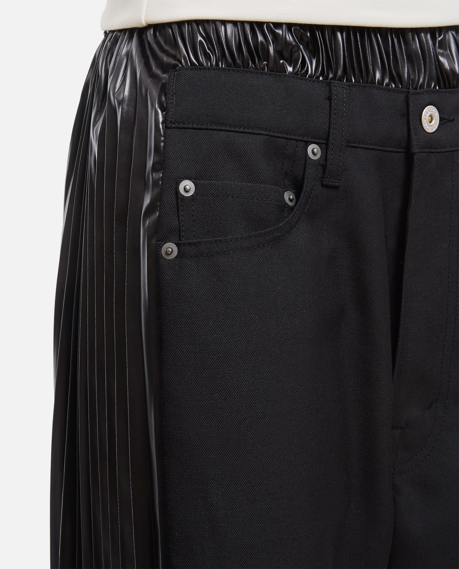 Shop Junya Watanabe Pleated Side Detail Denim Pants Levis Collab In Black
