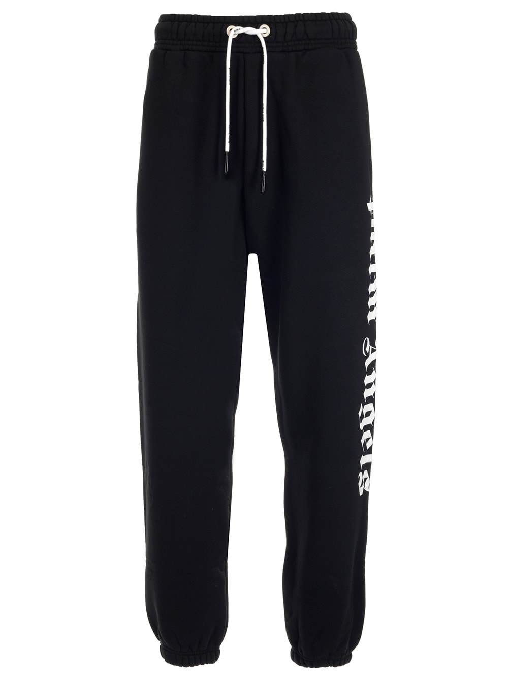 PALM ANGELS BLACK JOGGERS WITH SIDE LOGO