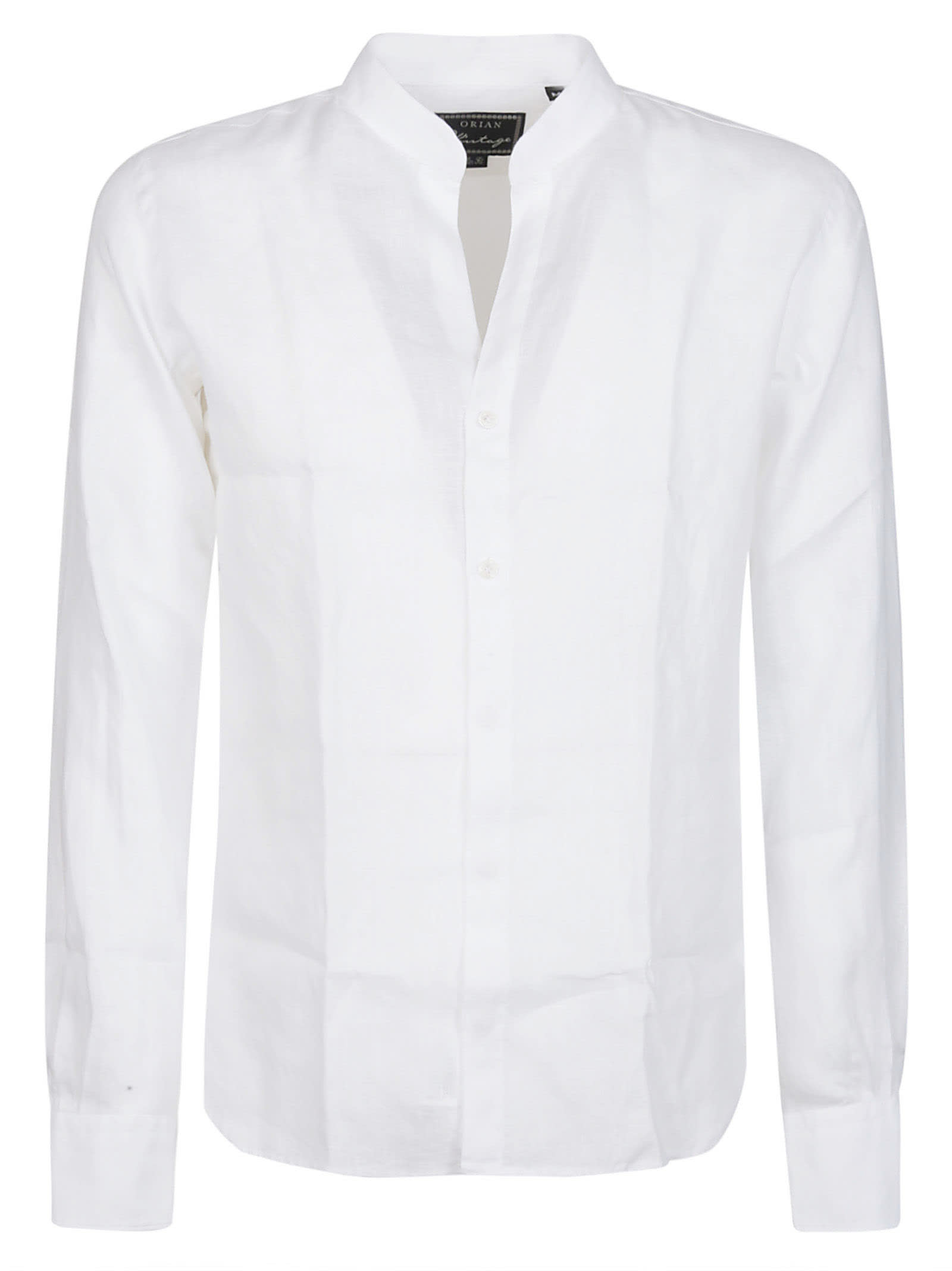 Shop Orian Long Sleeve Washed Shirt In Bianco