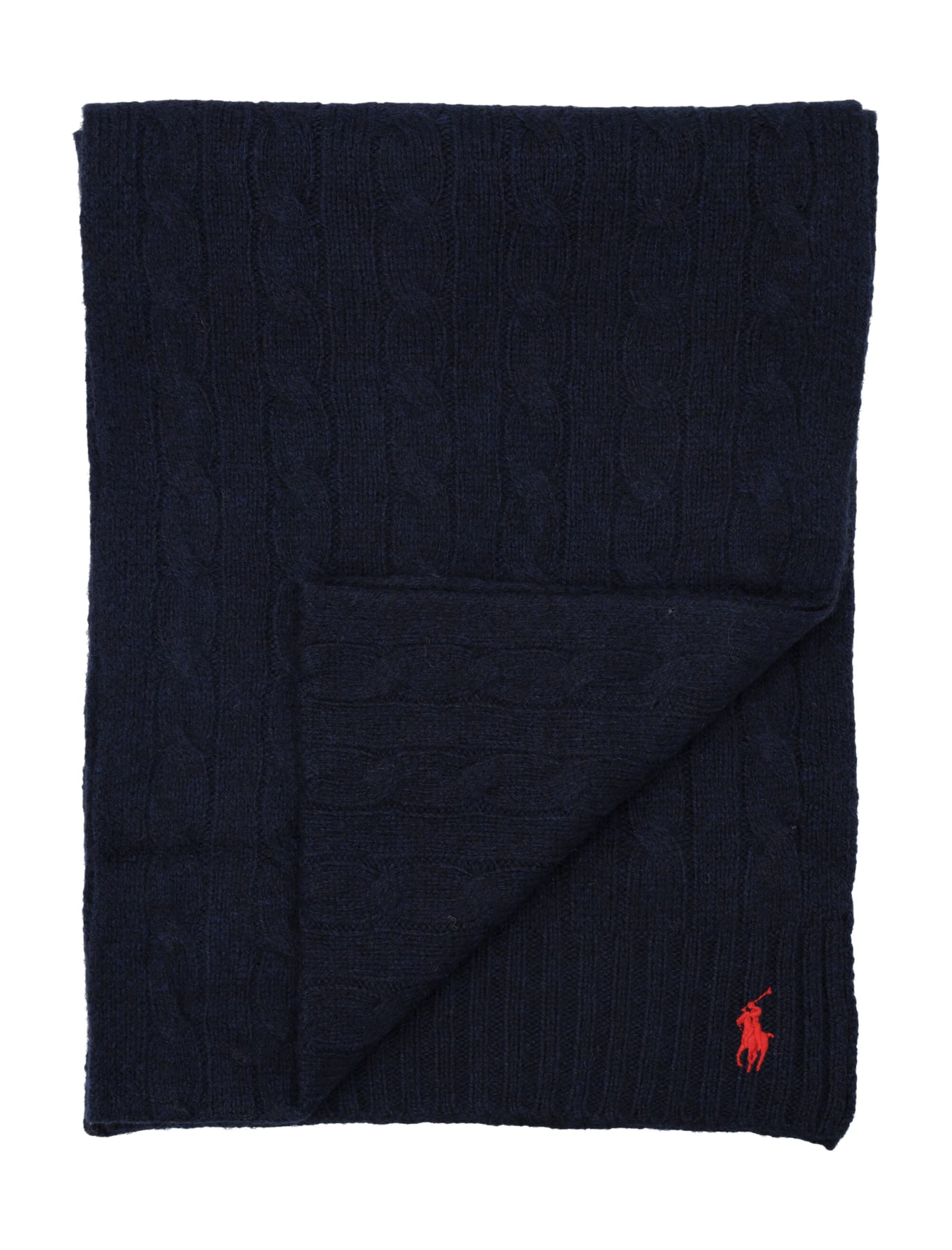 Polo Ralph Lauren Classic Cable Scarf In Hunter Navy