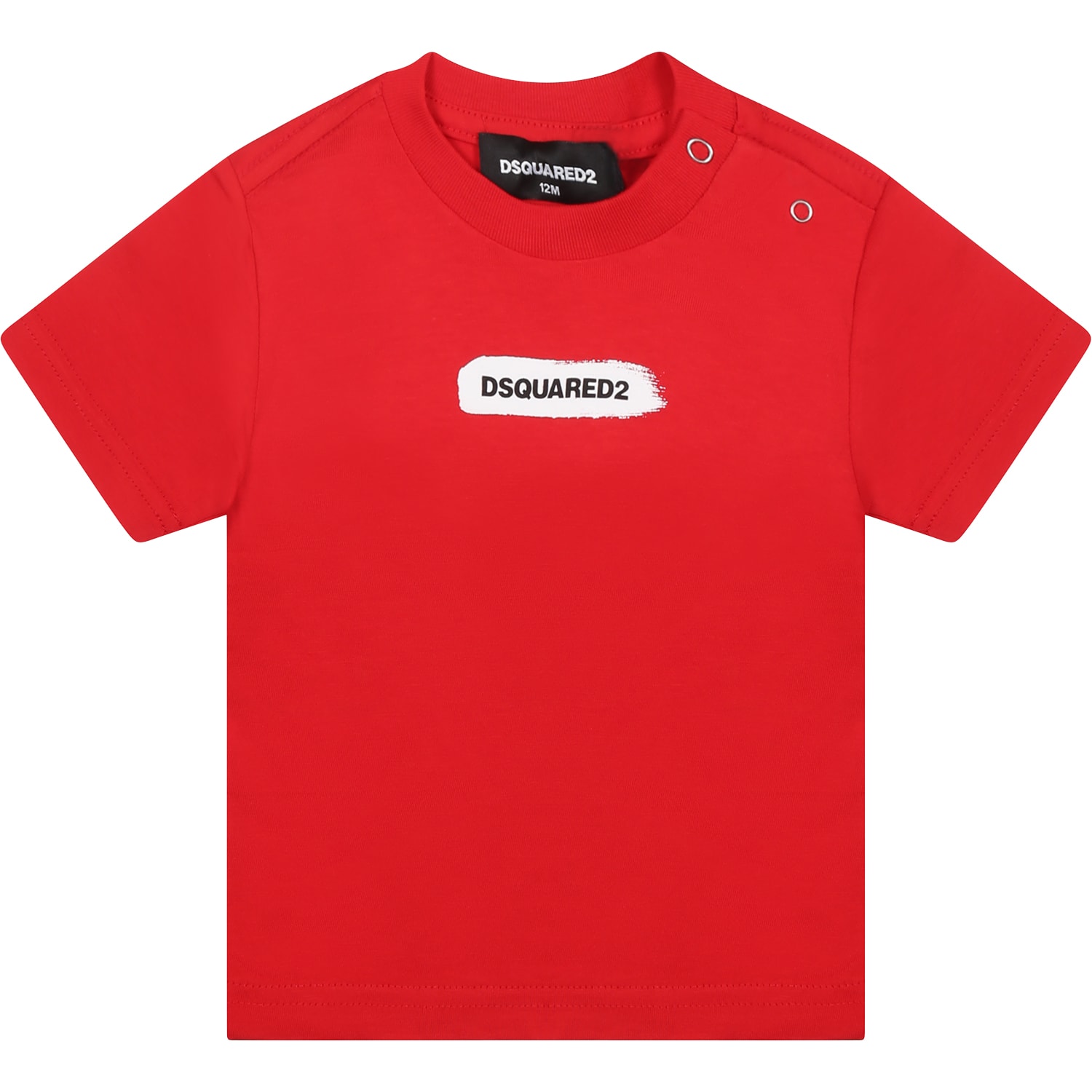 Dsquared2 Red T-shirt For Baby Boy With Logo