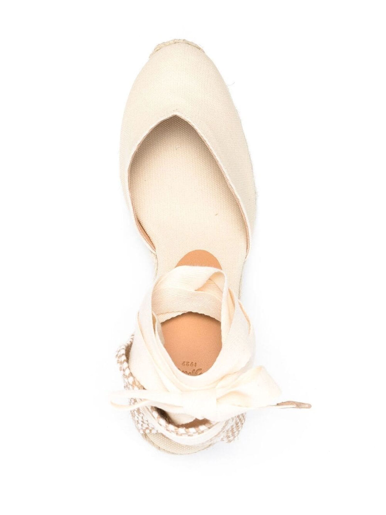 Shop Castaã±er Tie-fastening Wedge Sandals White