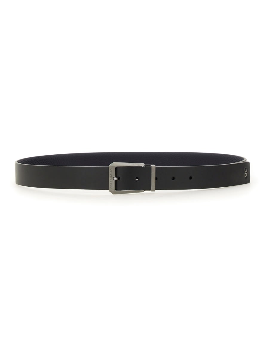 Shop Ferragamo Leather Belt In Black