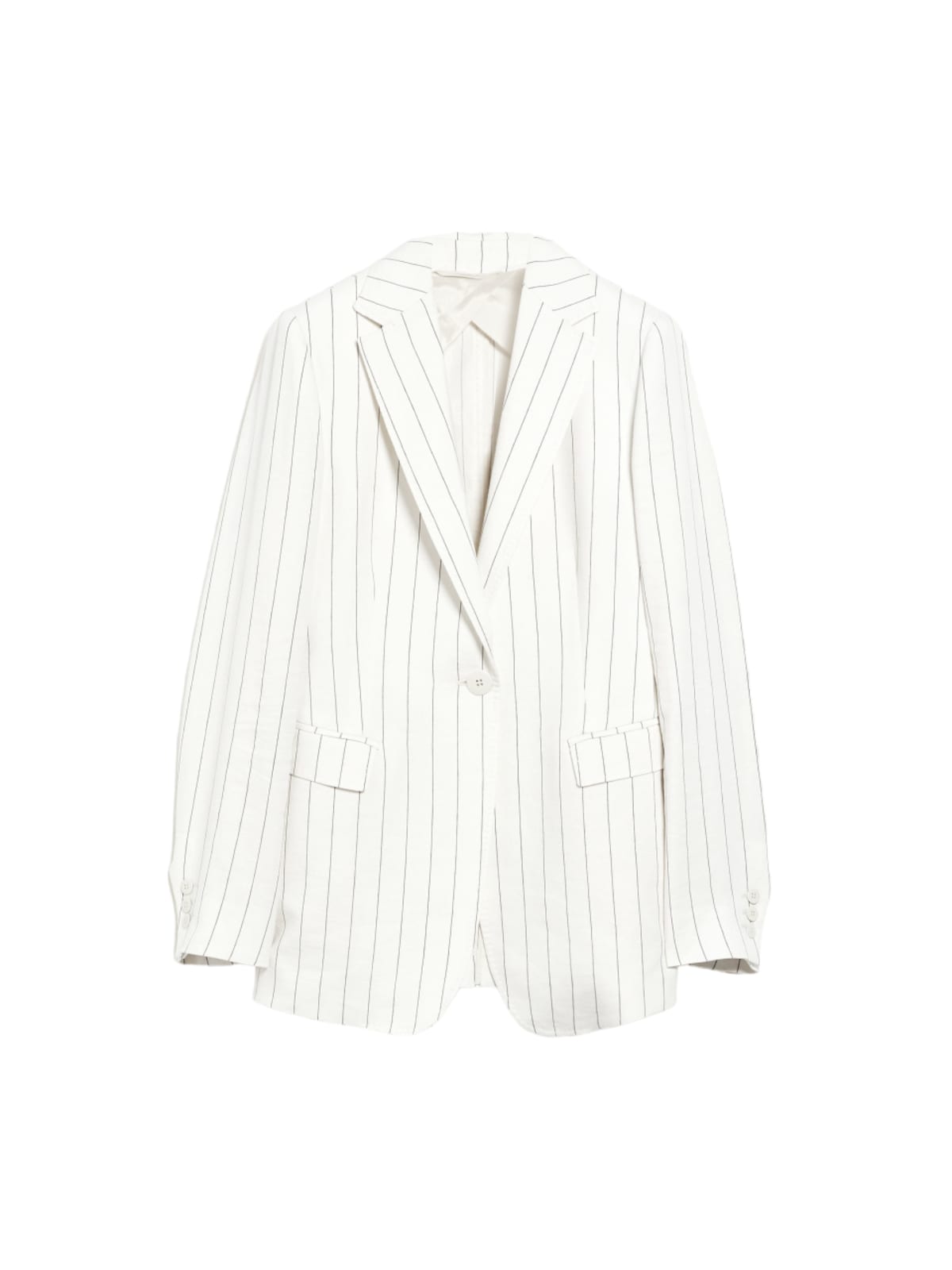 Max Mara Blazer Dotto In Lino E Cotone In White | ModeSens