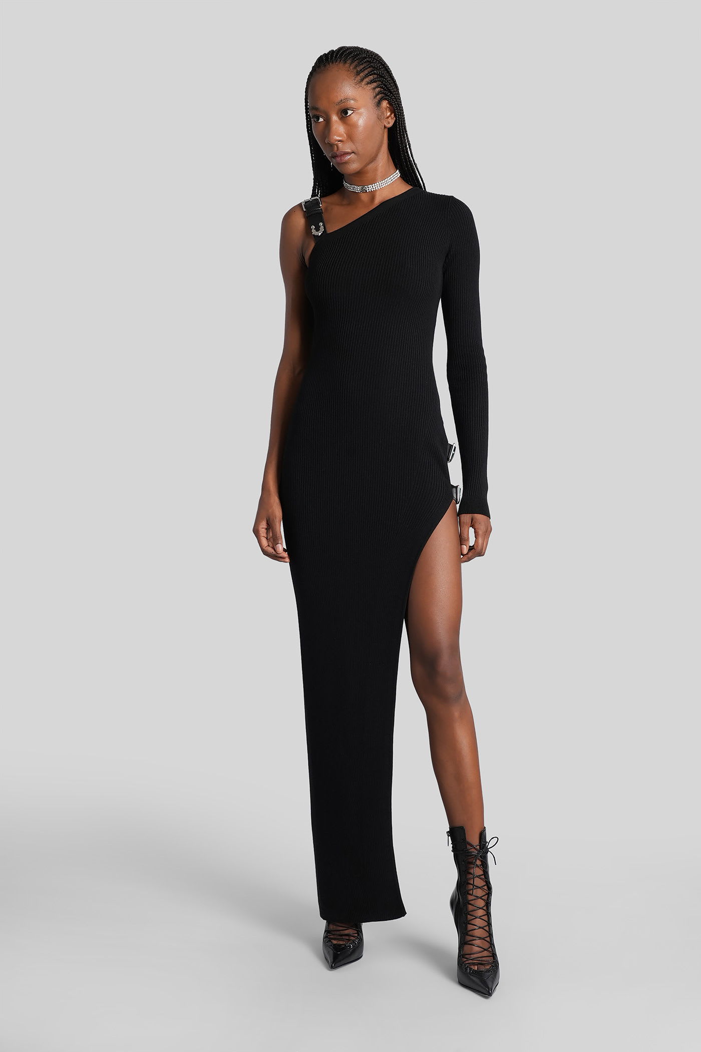 Blumarine Asymmetric Dress In Black