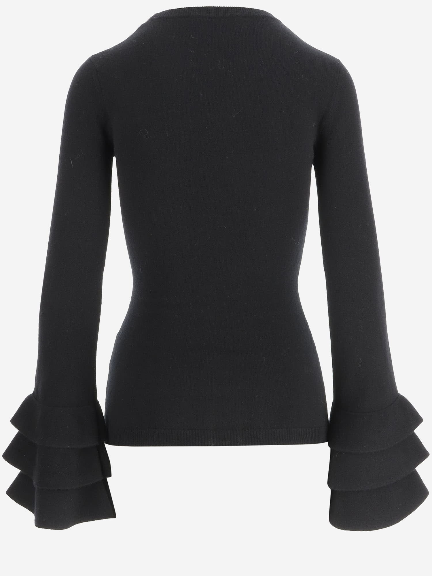 Shop Valentino Wool Pullover In Black