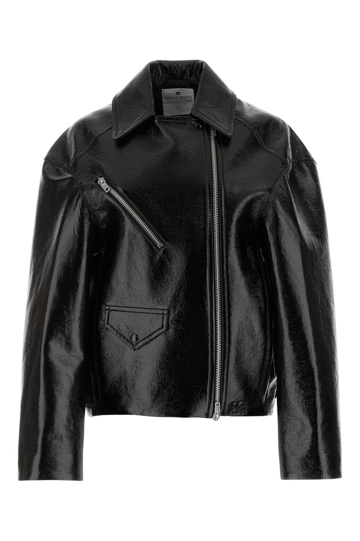 Courrèges Black Vinyl Oversize Jacket