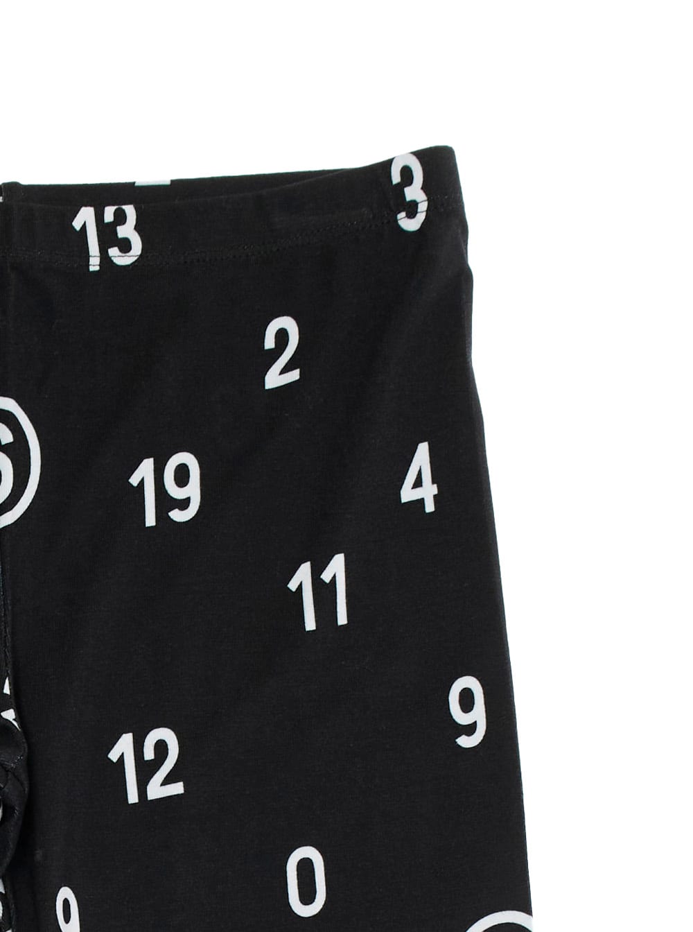 Mm6 Maison Margiela Black Pants With All-over Number Print In Viscose Blend Girl In Black