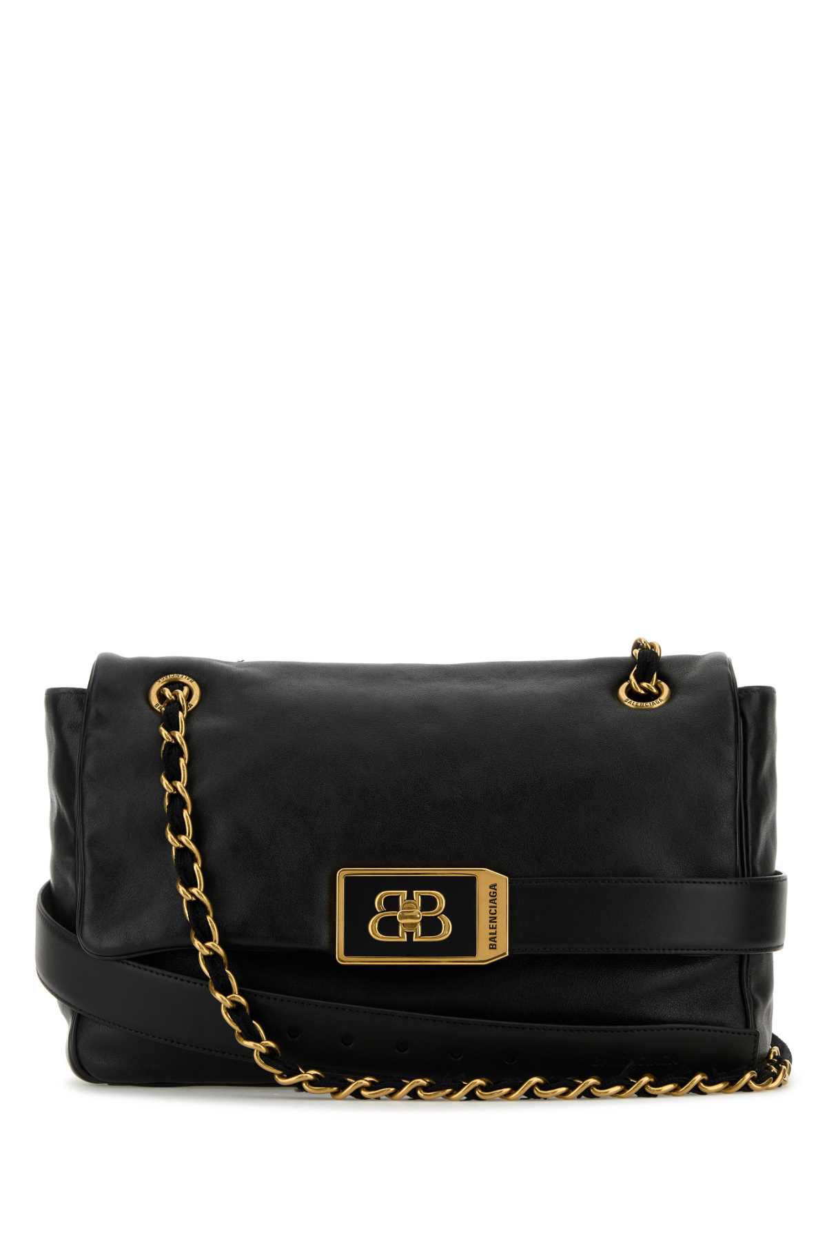 Black Leather Medium Modu Shoulder Bag