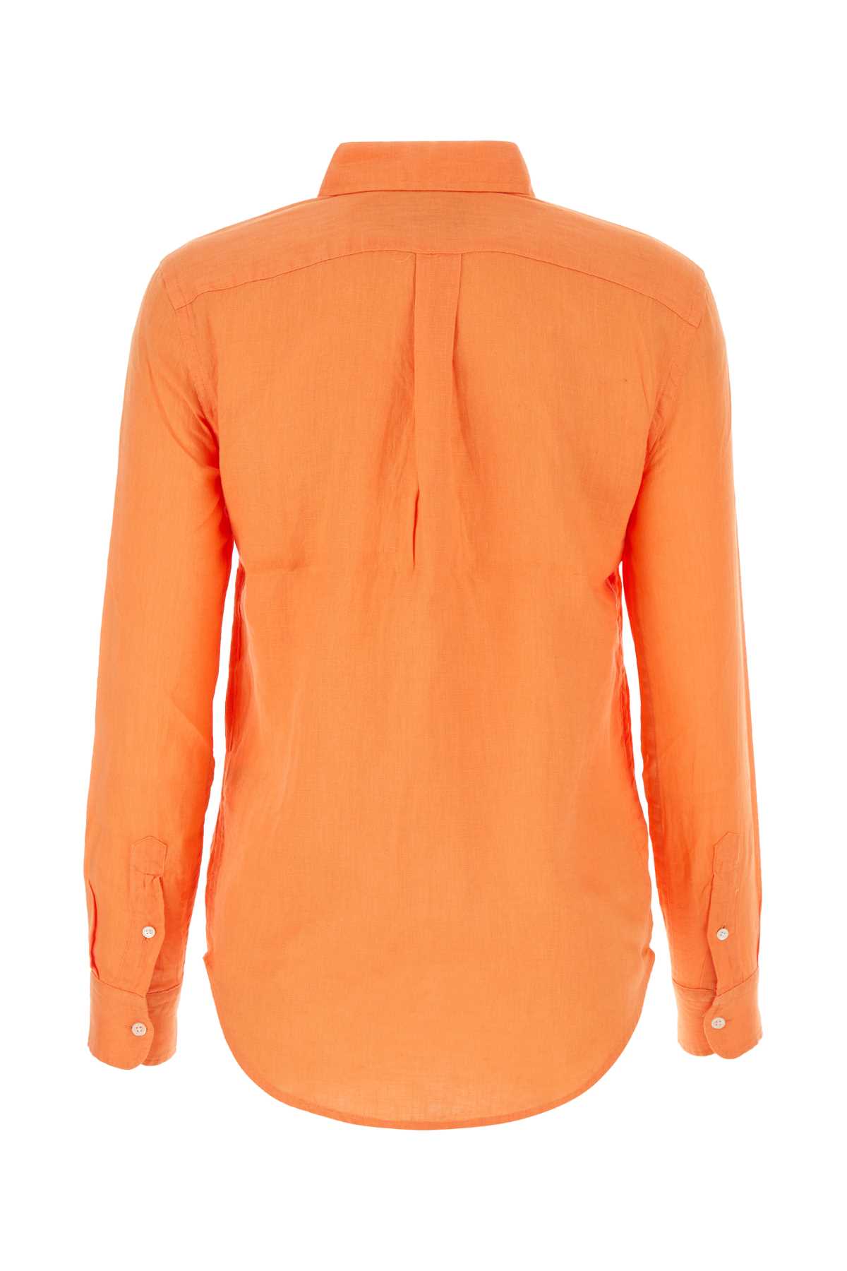 Shop Polo Ralph Lauren Orange Linen Shirt In Poppy
