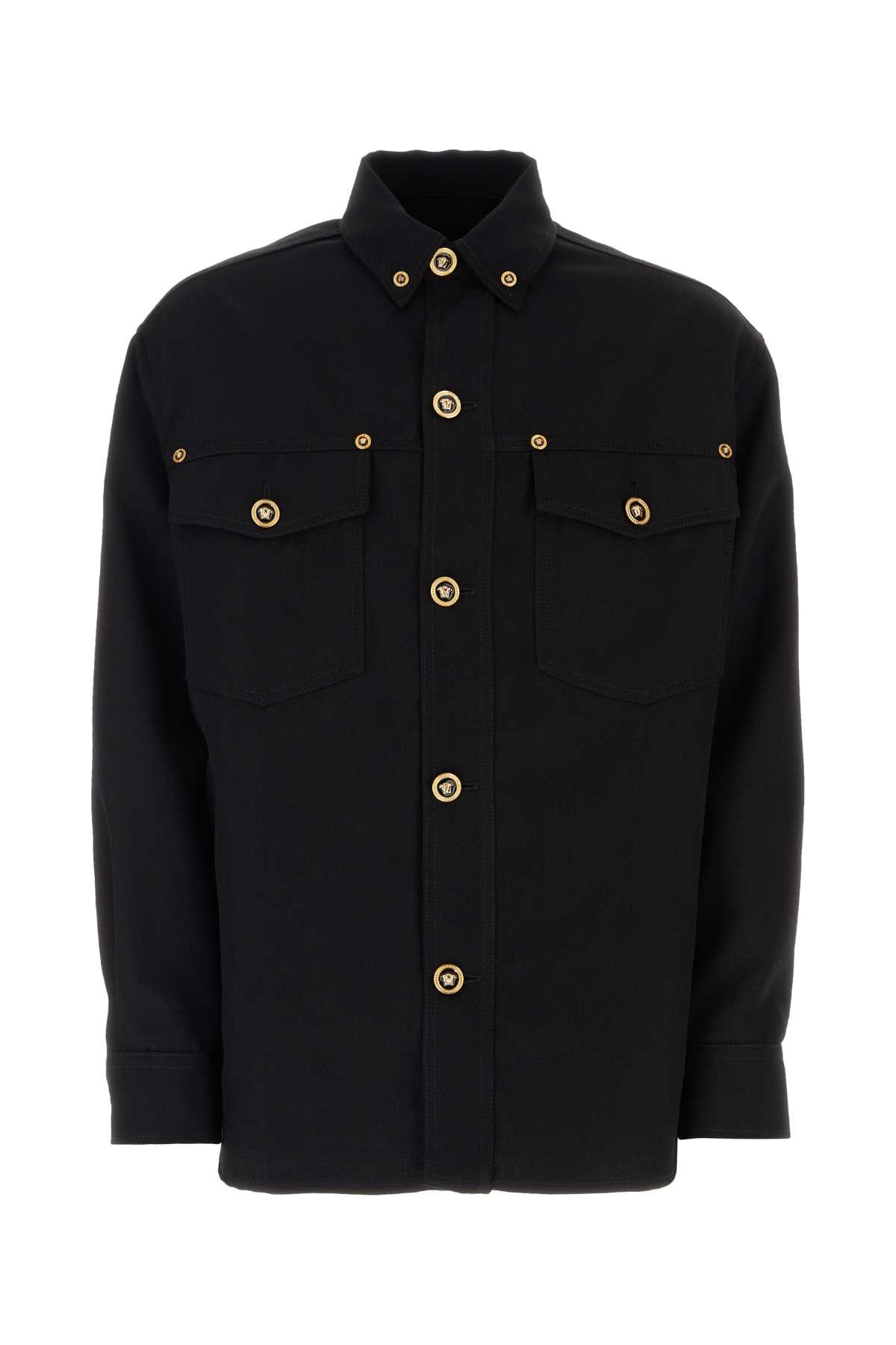 Versace Black Wool Shirt