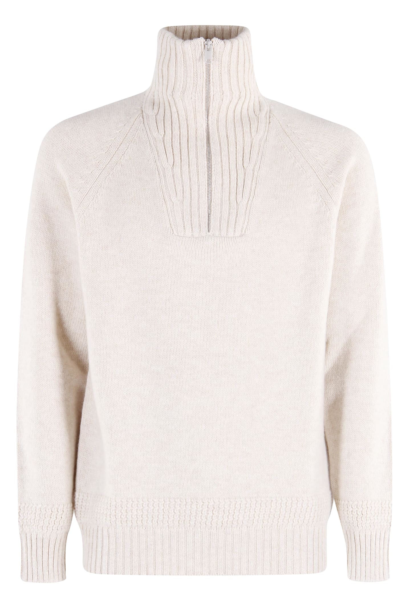 Fay Lupetto Zip Maglia Rasata In Neutral