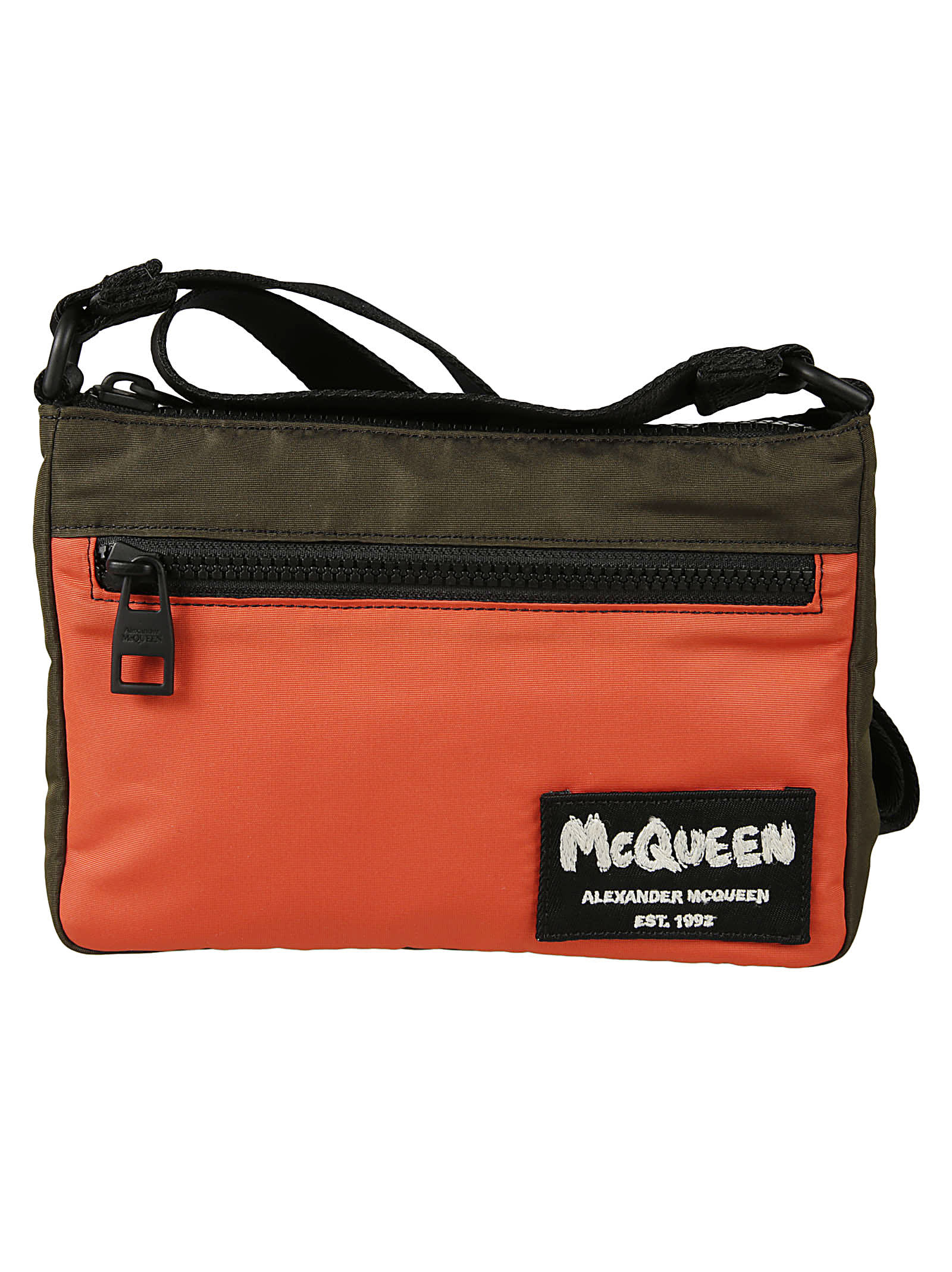 Alexander McQueen Logo Patch Zip Shoulder Bag