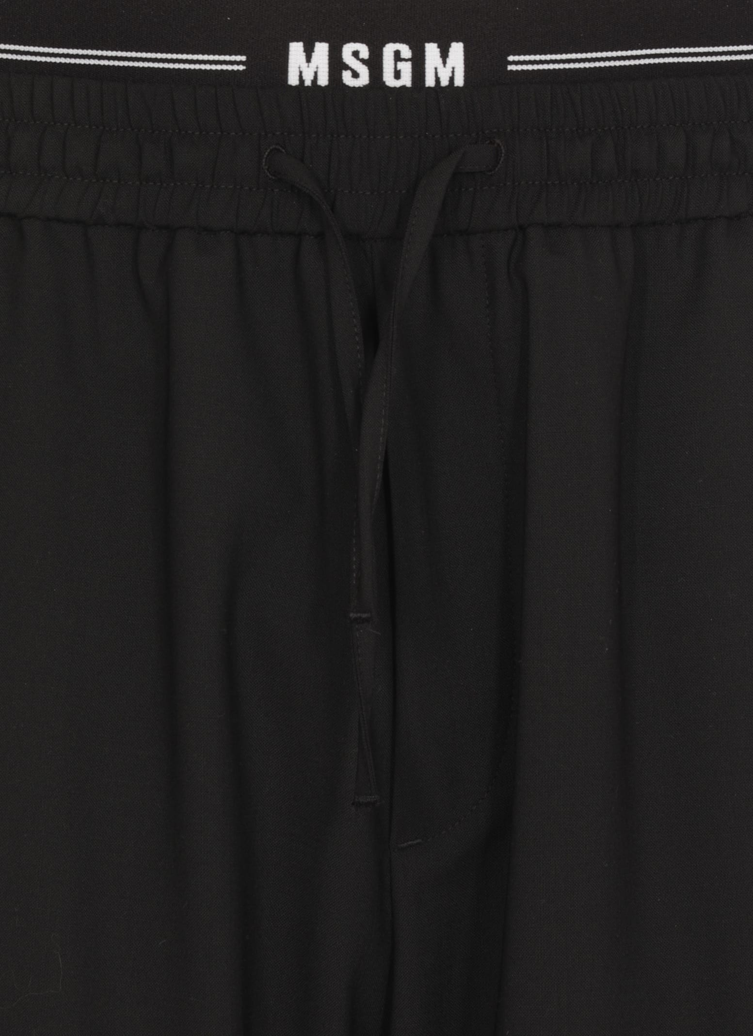 Msgm Belt-loop Casual Pants In Black