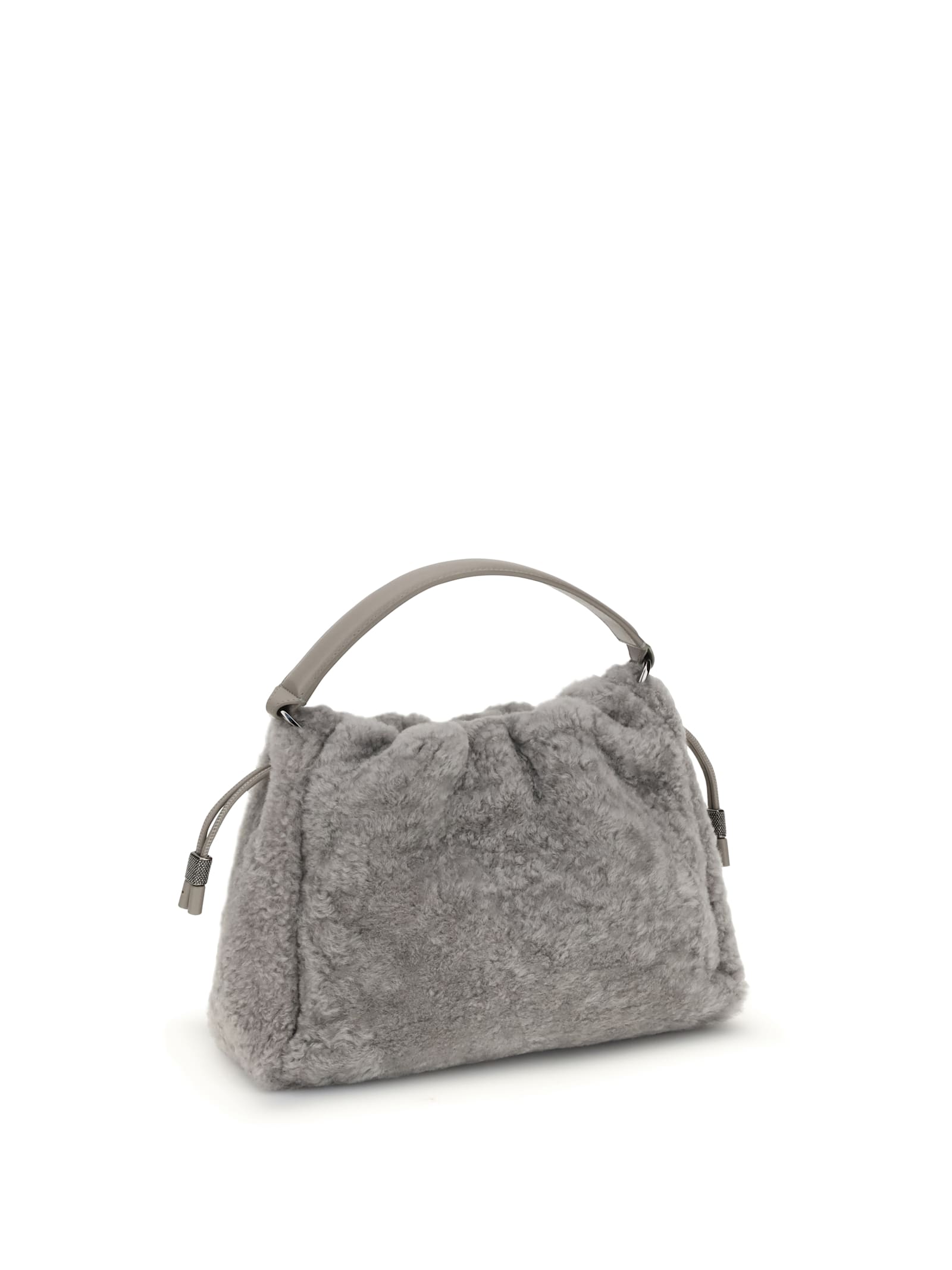 Brunello Cucinelli Small Shearling Mellow Shoulder Bag