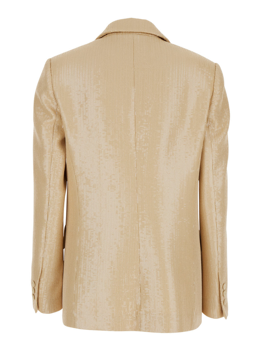 Federica Tosi Beige Jacket With All-over Sequins In Tech Fabric In Beige