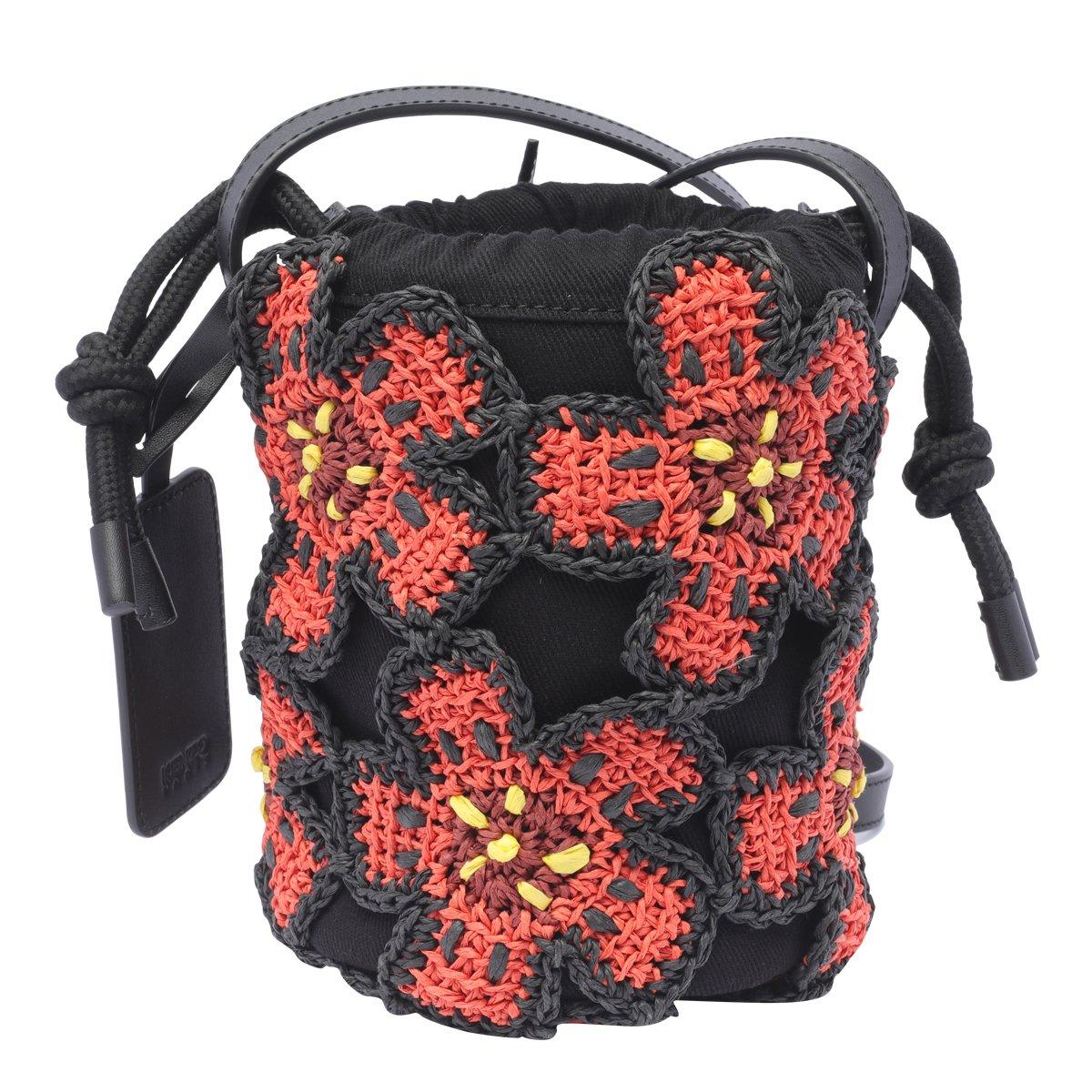 Shop Kenzo Floral Patterned Bucket Bag In Medium Red