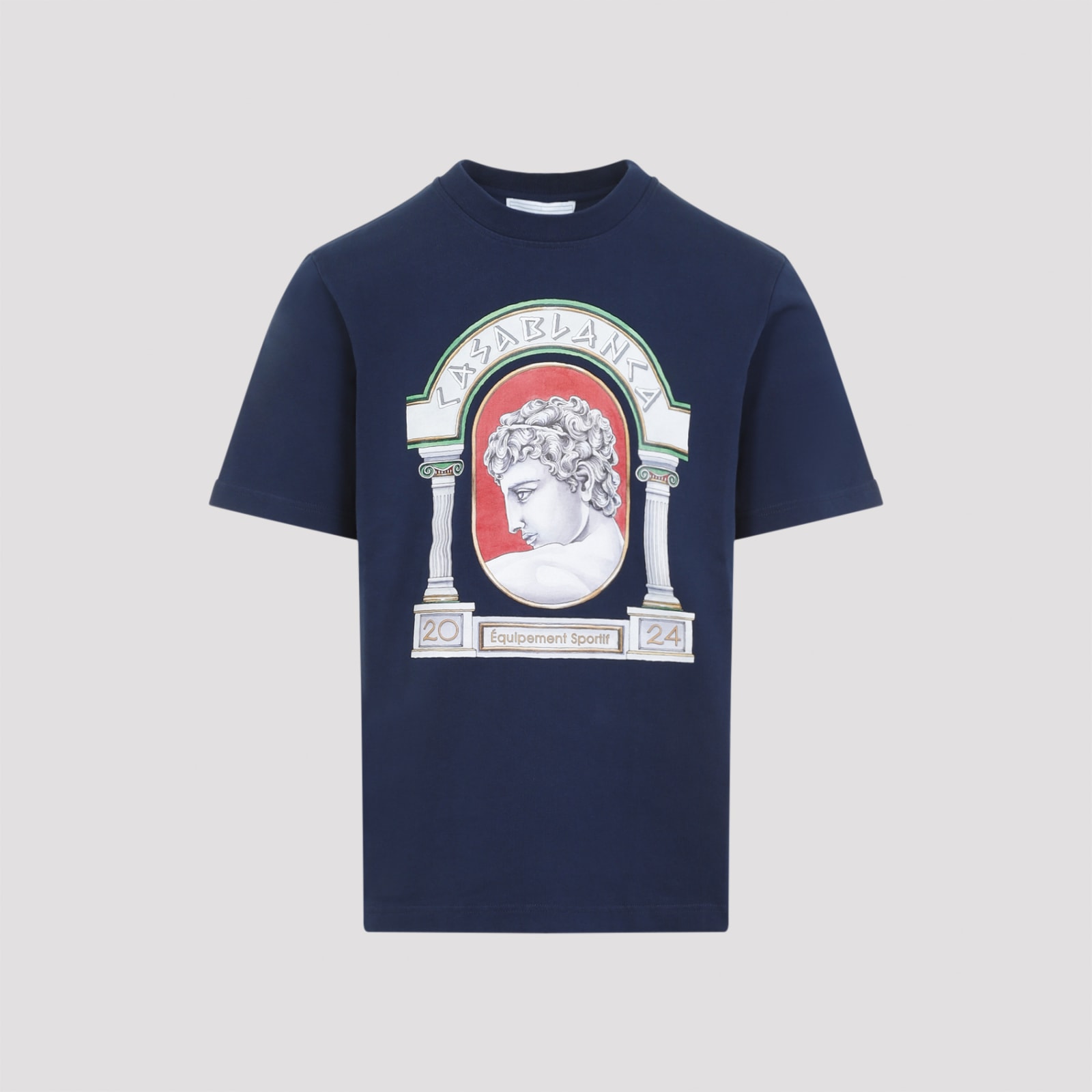 Shop Casablanca La Medaille Printed T-shirt In Blu