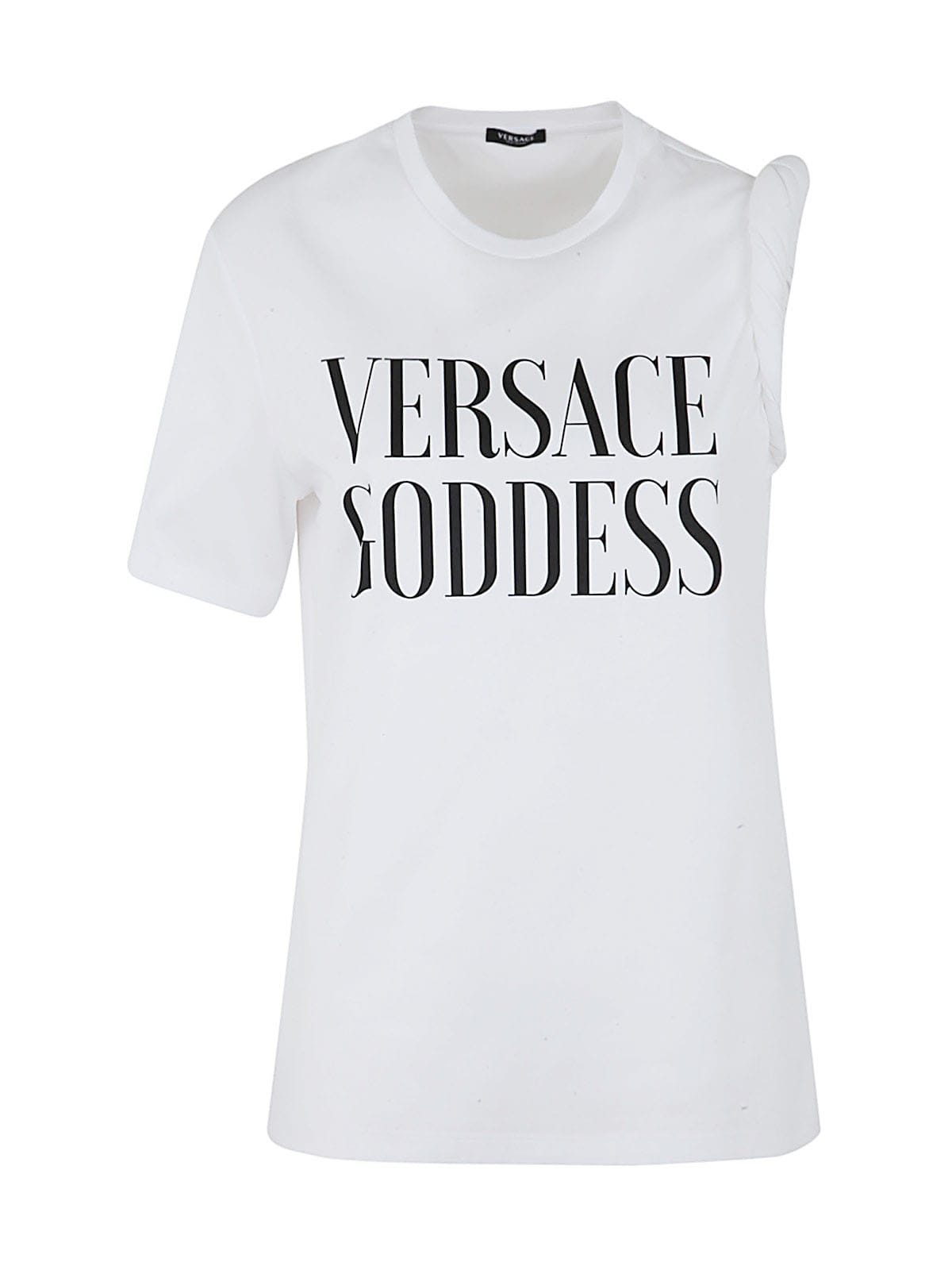 Shop Versace Goddes Printing T-shirt In Optical White