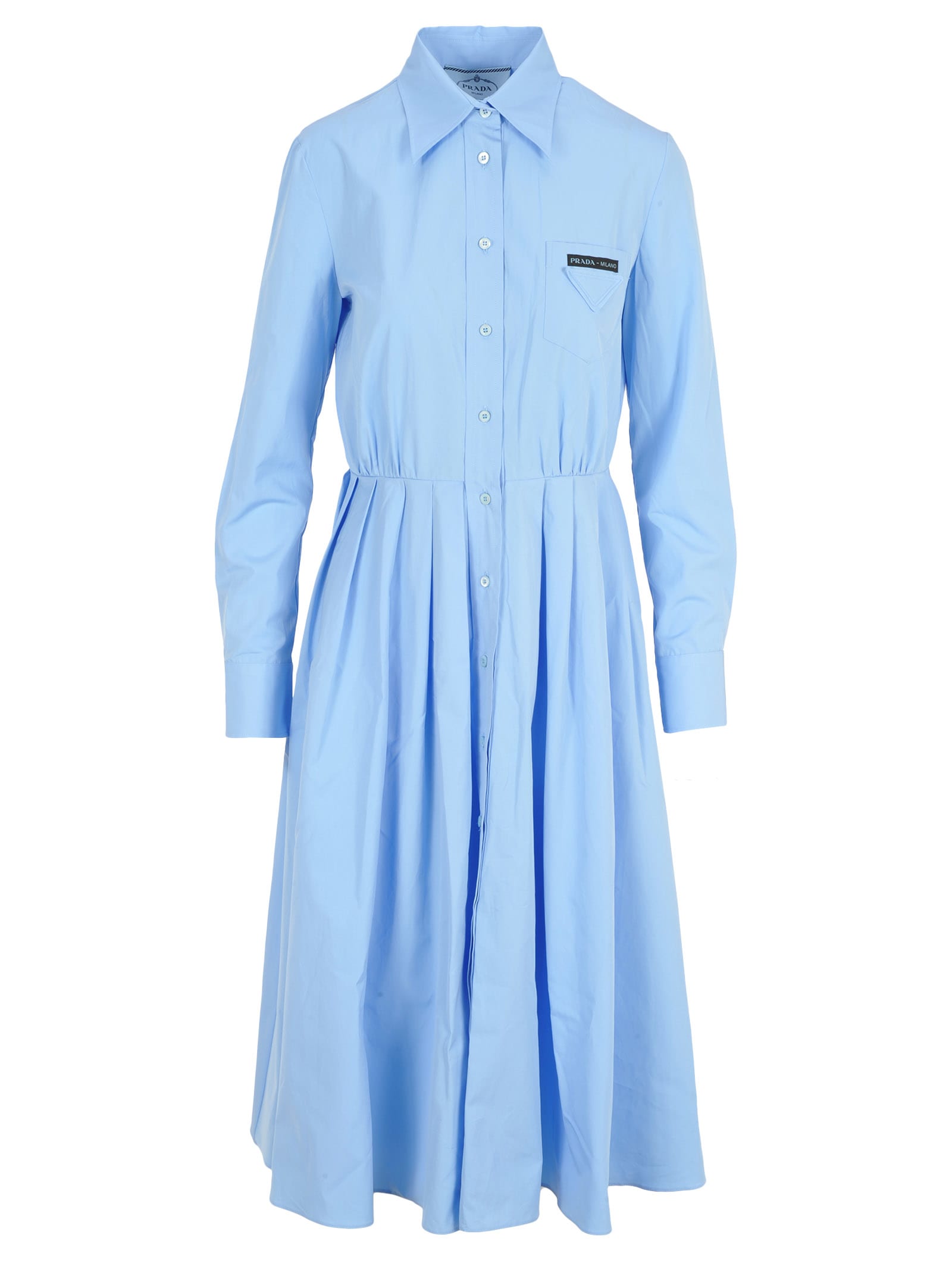 Prada Prada Pleated Shirt Style Dress - LIGHT BLUE - 10990288 | italist