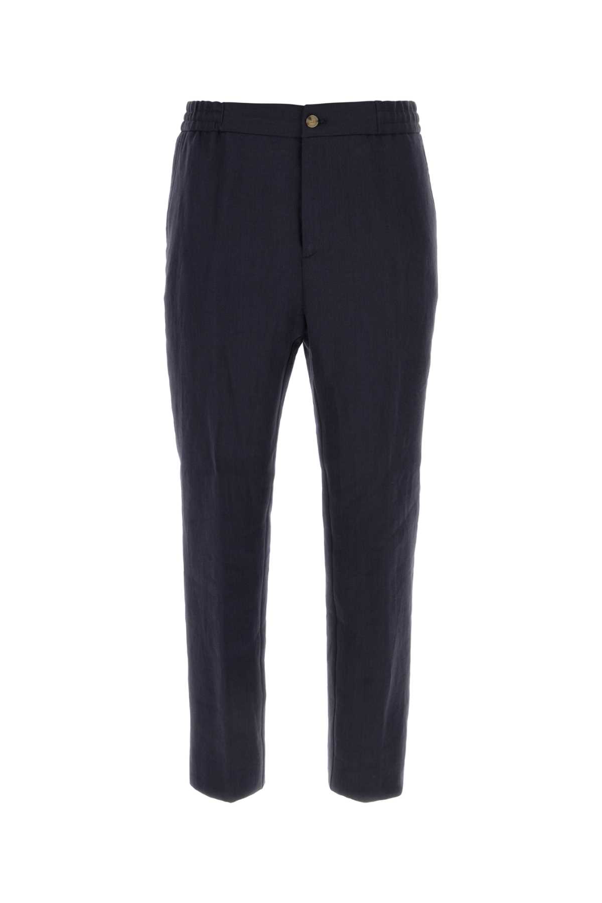 Shop Etro Blue Linen Pant In B0665