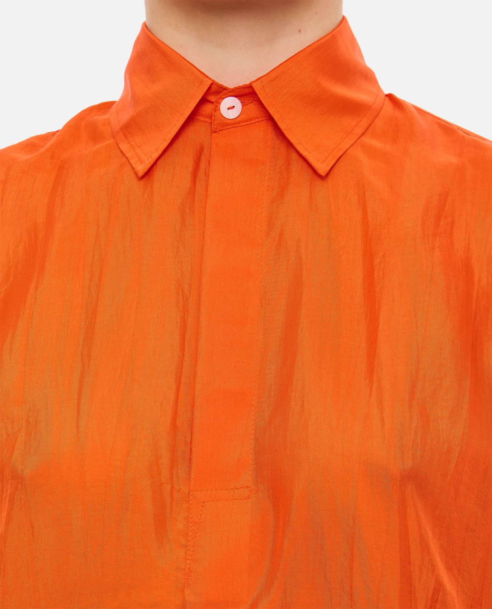 Shop The Rose Ibiza Reynal Silk Shirt In Orange