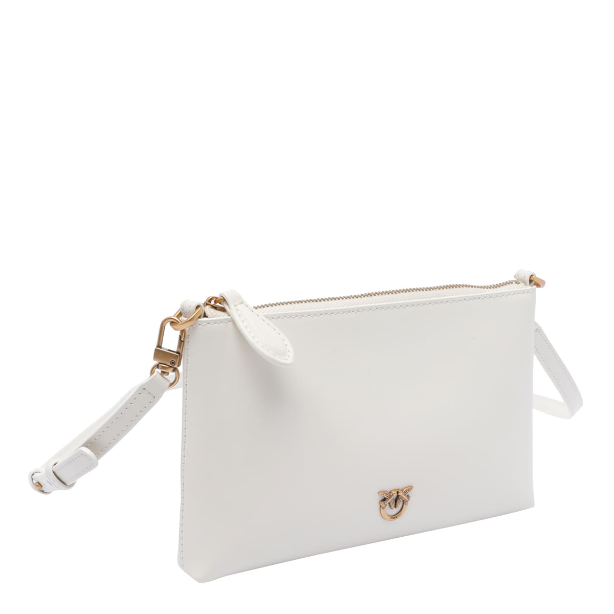 Pinko Mini Flat Horizontal Pochette In White