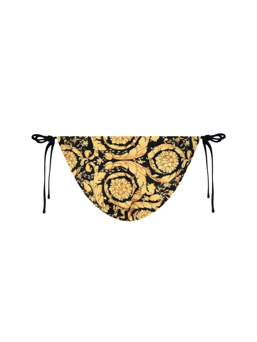 Shop Versace Baroque Print Bikini Bottom In Multicolour