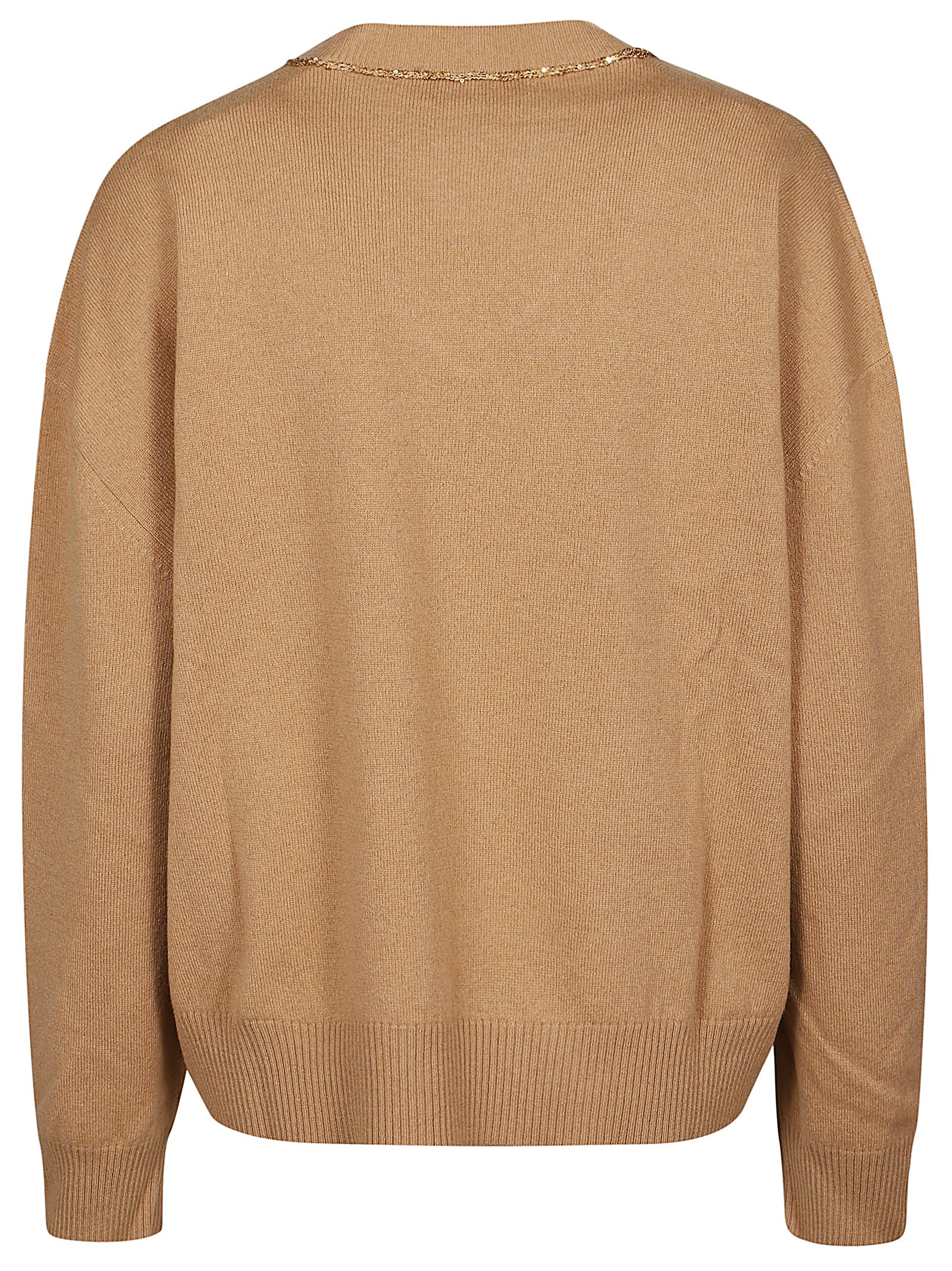 Shop Fabiana Filippi V-neck Sweater In Cammello