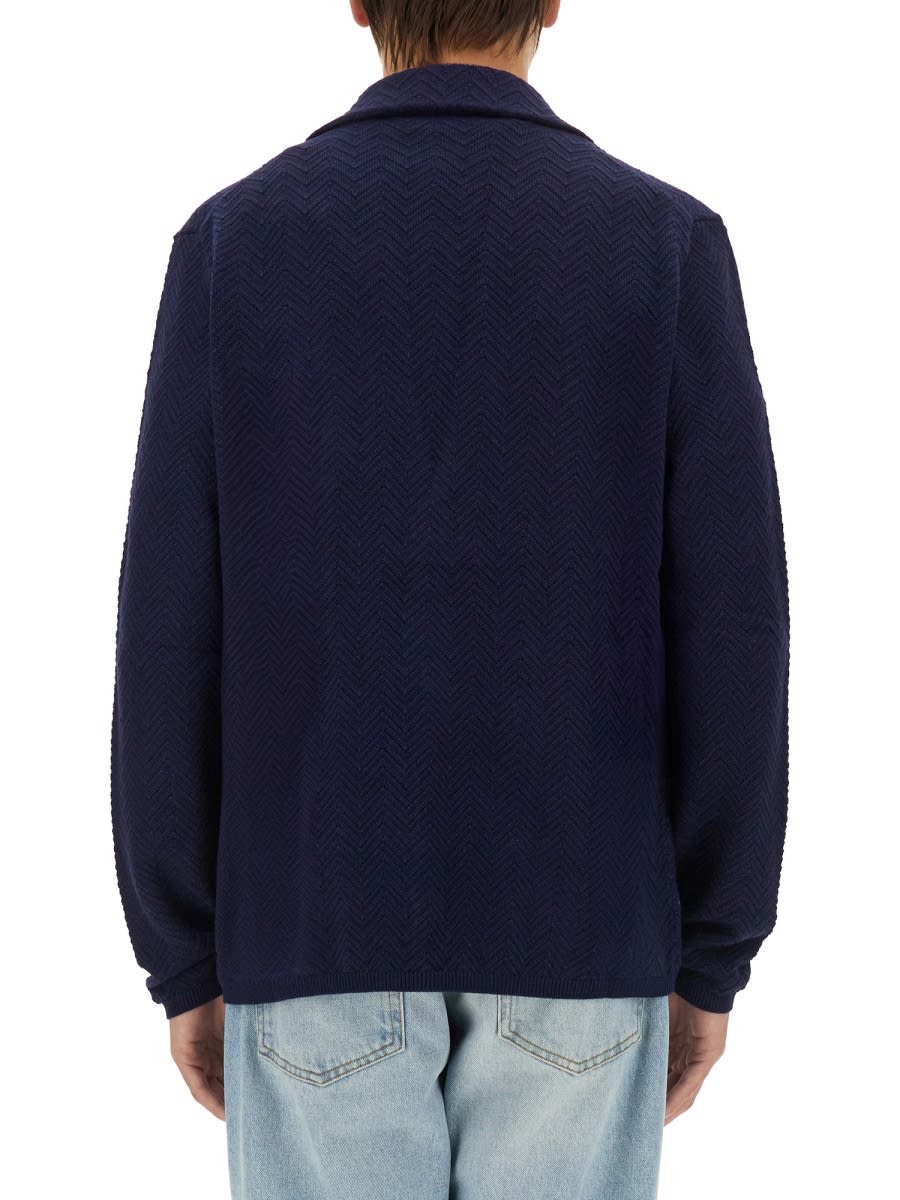 Shop Missoni Single-breasted Jacket In Blue