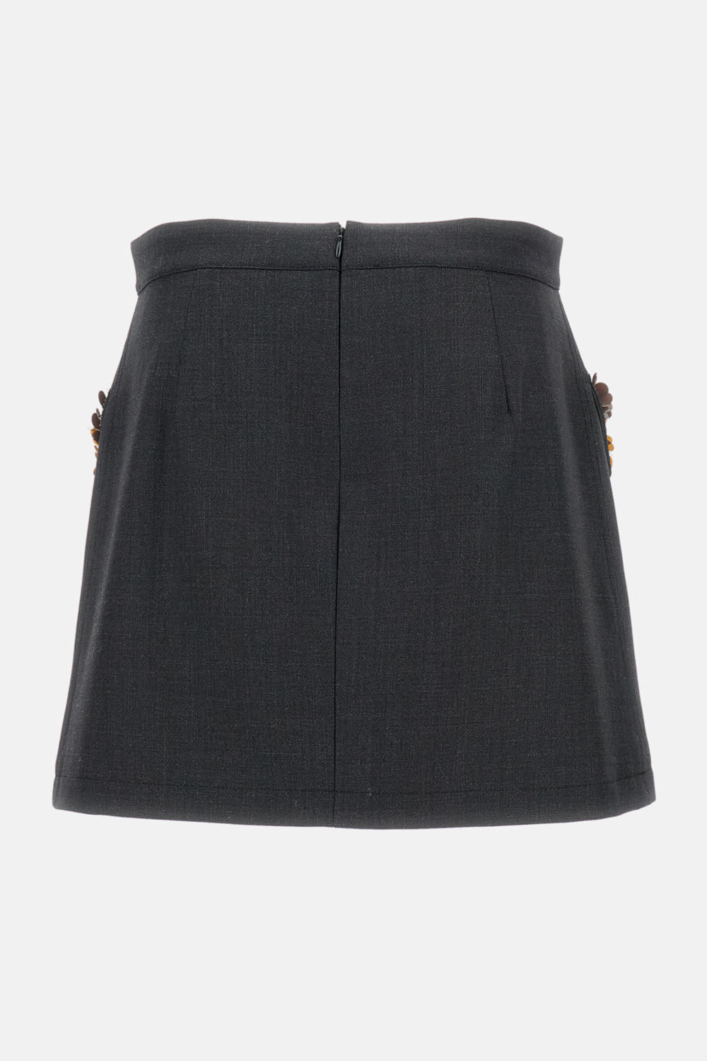 Plan C Sequined Wool-blend Miniskirt In Gray