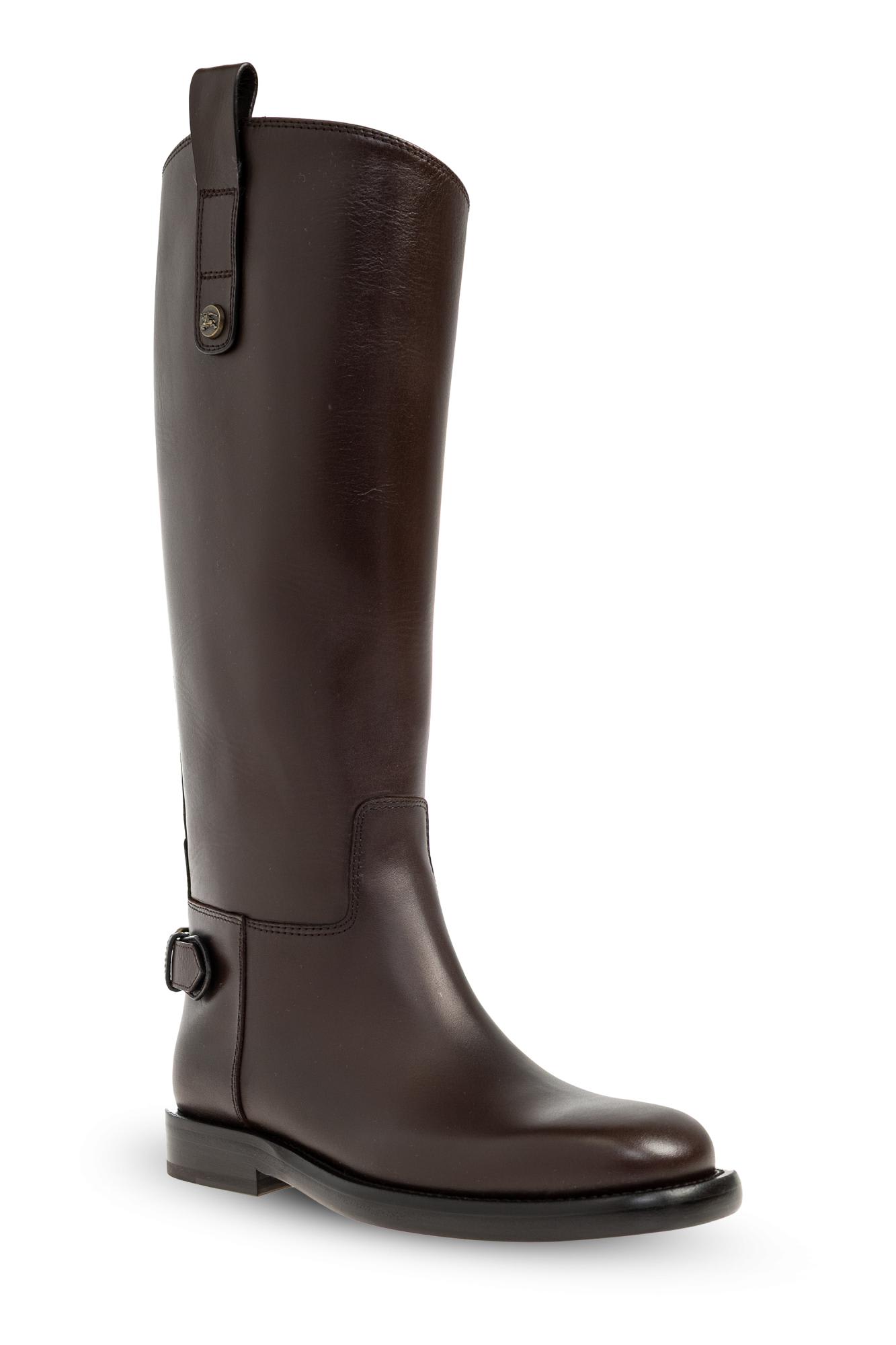 Burberry Cavalier Equestrian-knight Calf Leather Boots In Animal Print