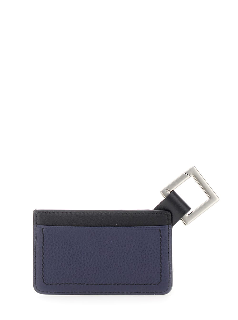 Shop Jacquemus Le Porte-cartes Cuerda Black And Blue Key-chain With Embossed Logo In Leather Man