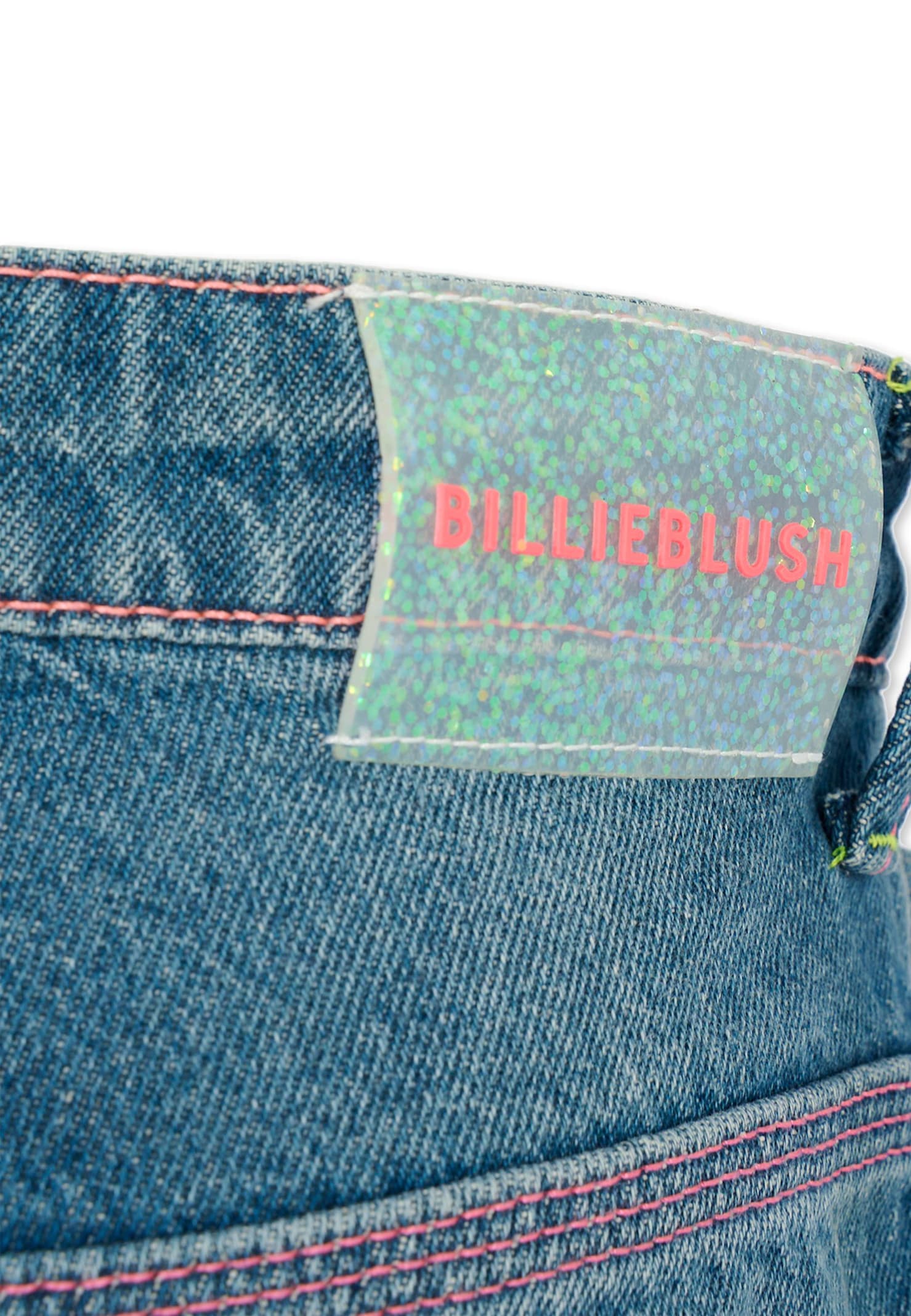 Billieblush Denim Jeans For Girl With Hearts In Blue