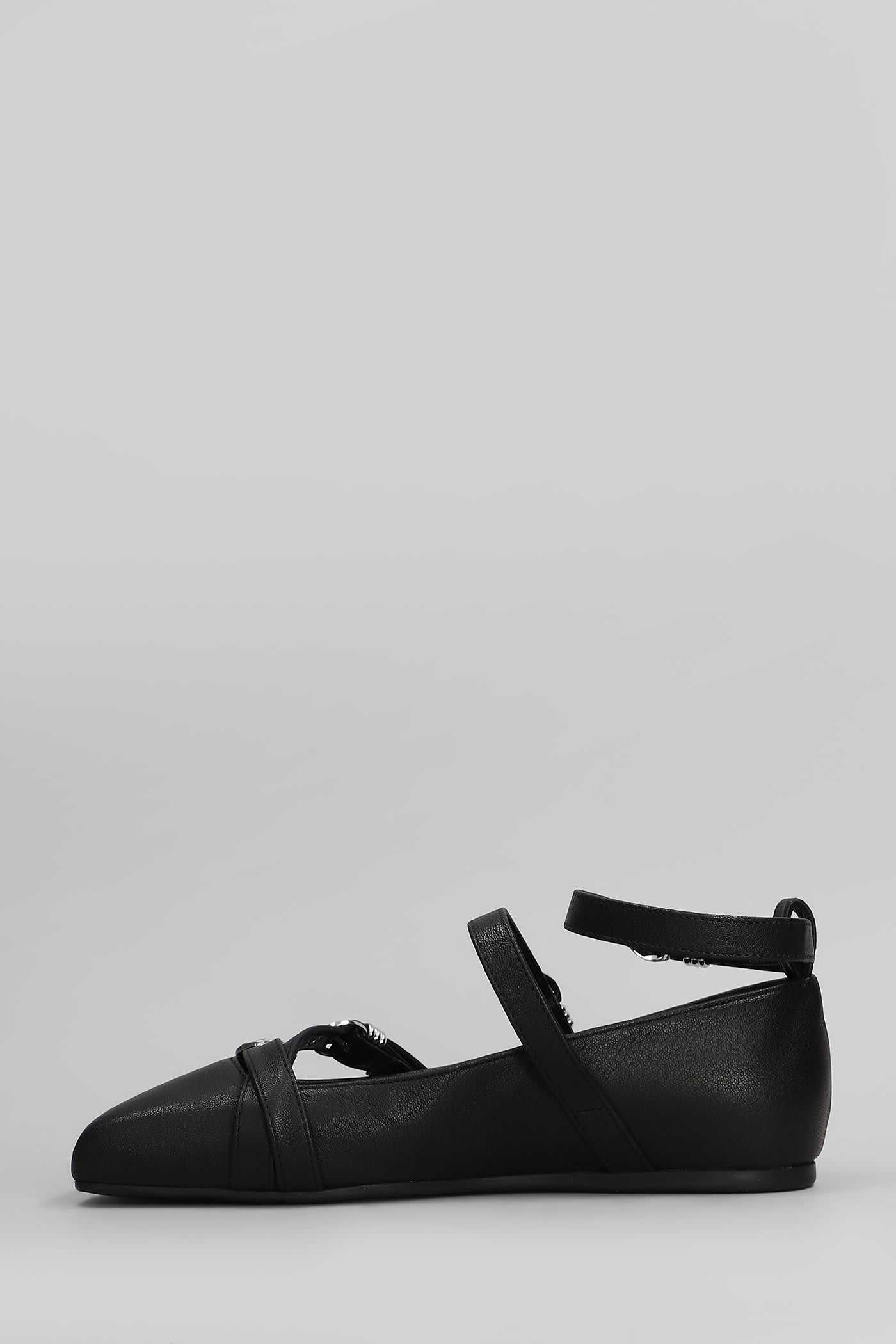 Vic Matie Logic 101 Ballet Flats In Black Leather In Black