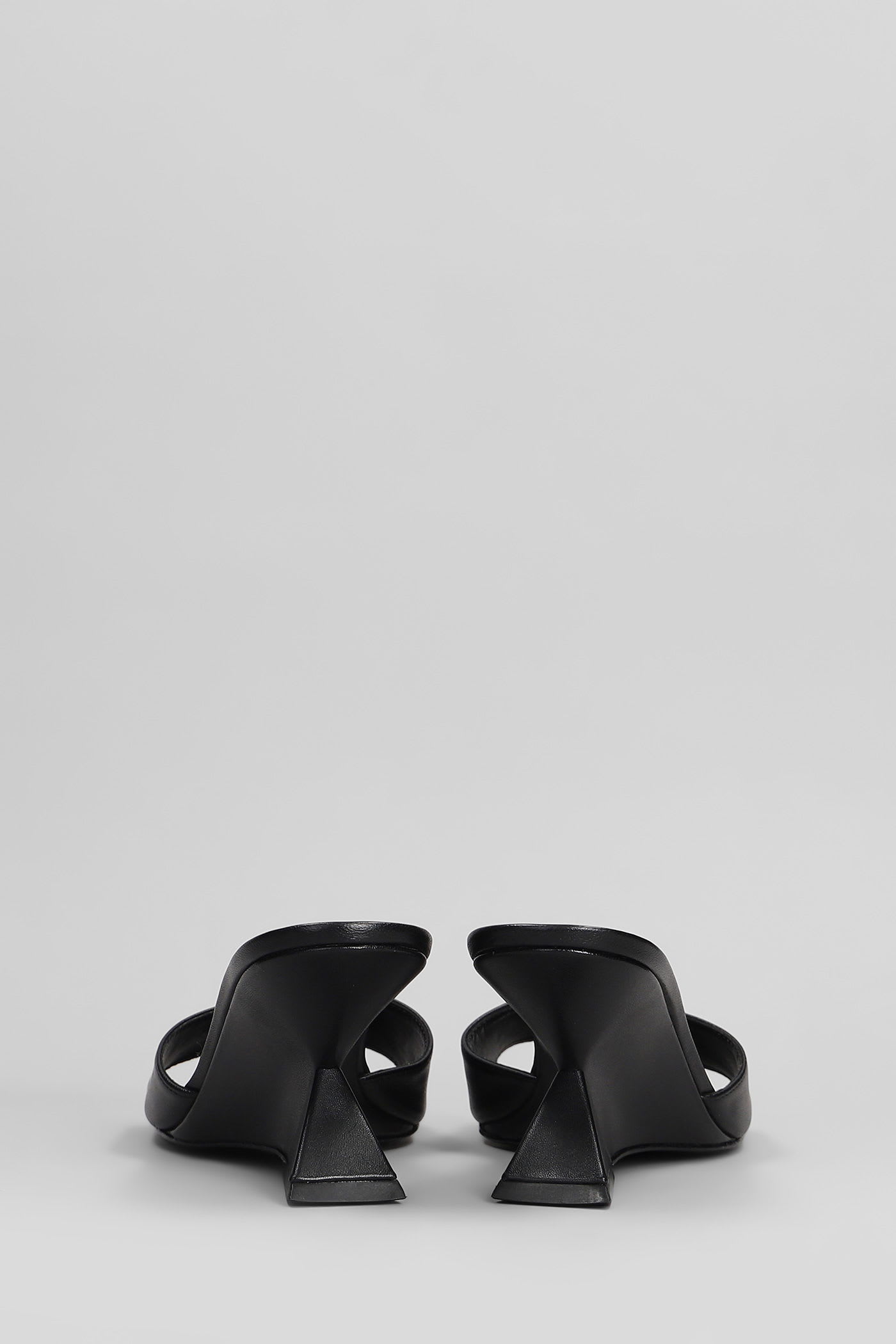 SCHUTZ ABBIE SCULPT SLIPPER-MULE IN BLACK LEATHER