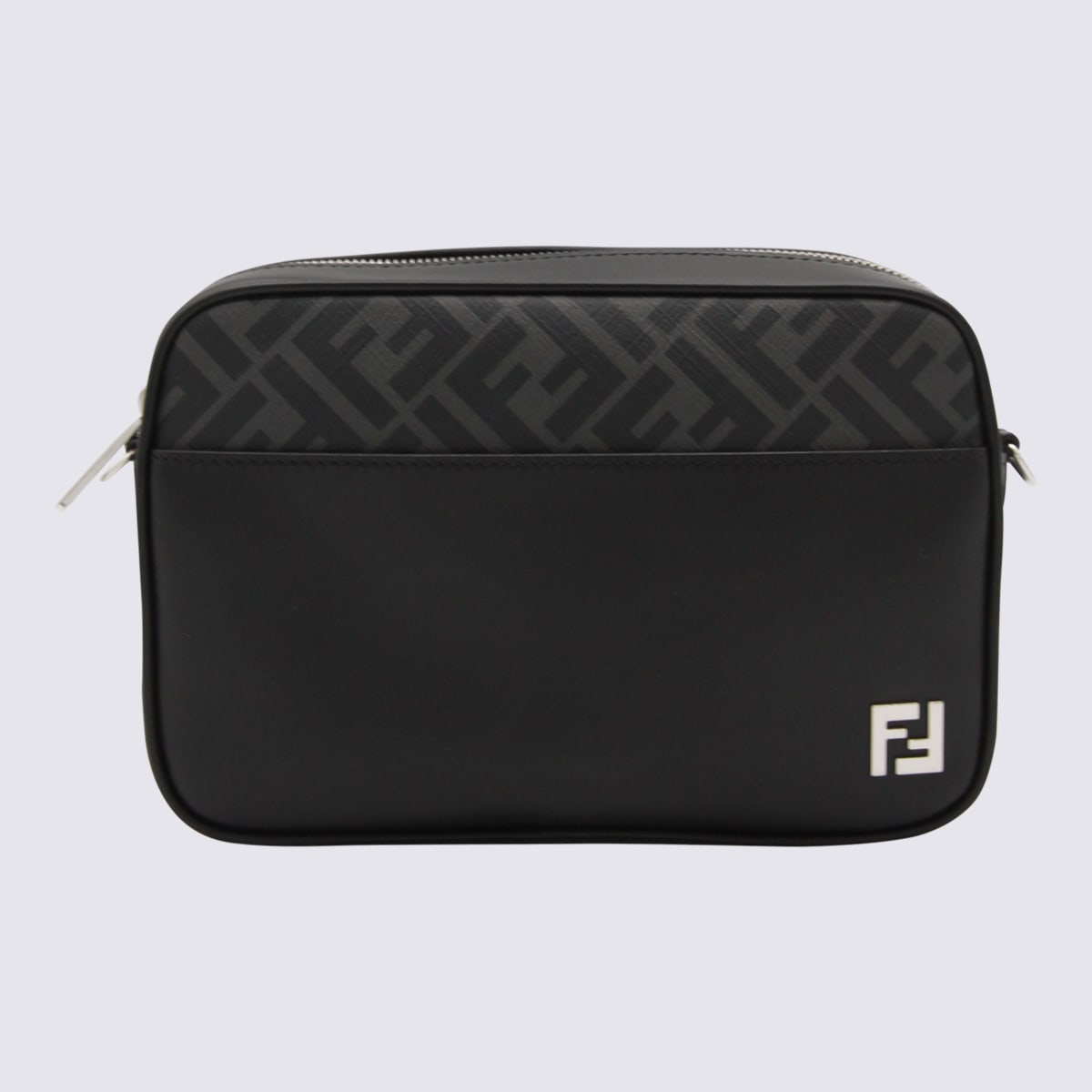 Fendi Men Camera Case Squared Ff Crossbody Bag In Black